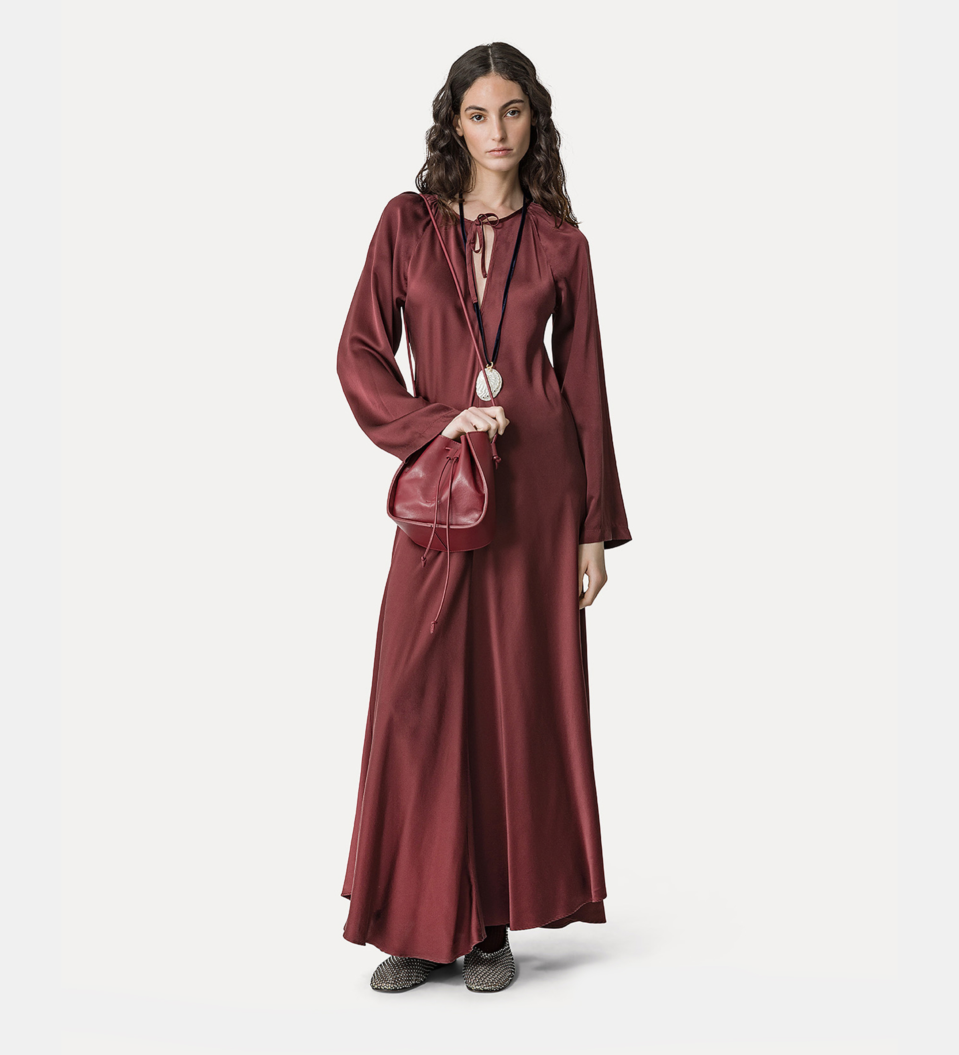kaftan dress in silk satin | forte_forte