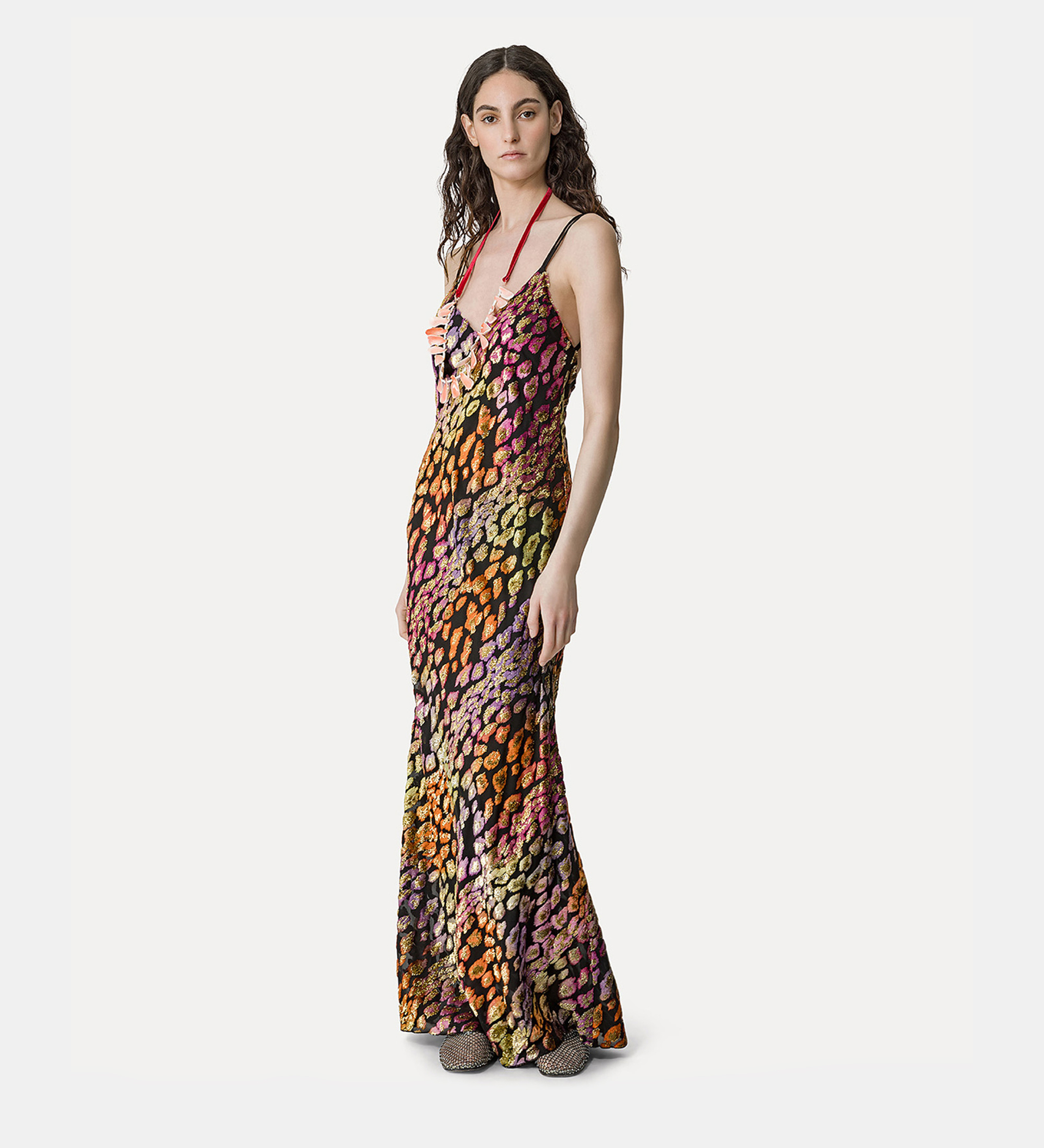 “l'incanto di bali” slip dress in fil coupé | forte_forte