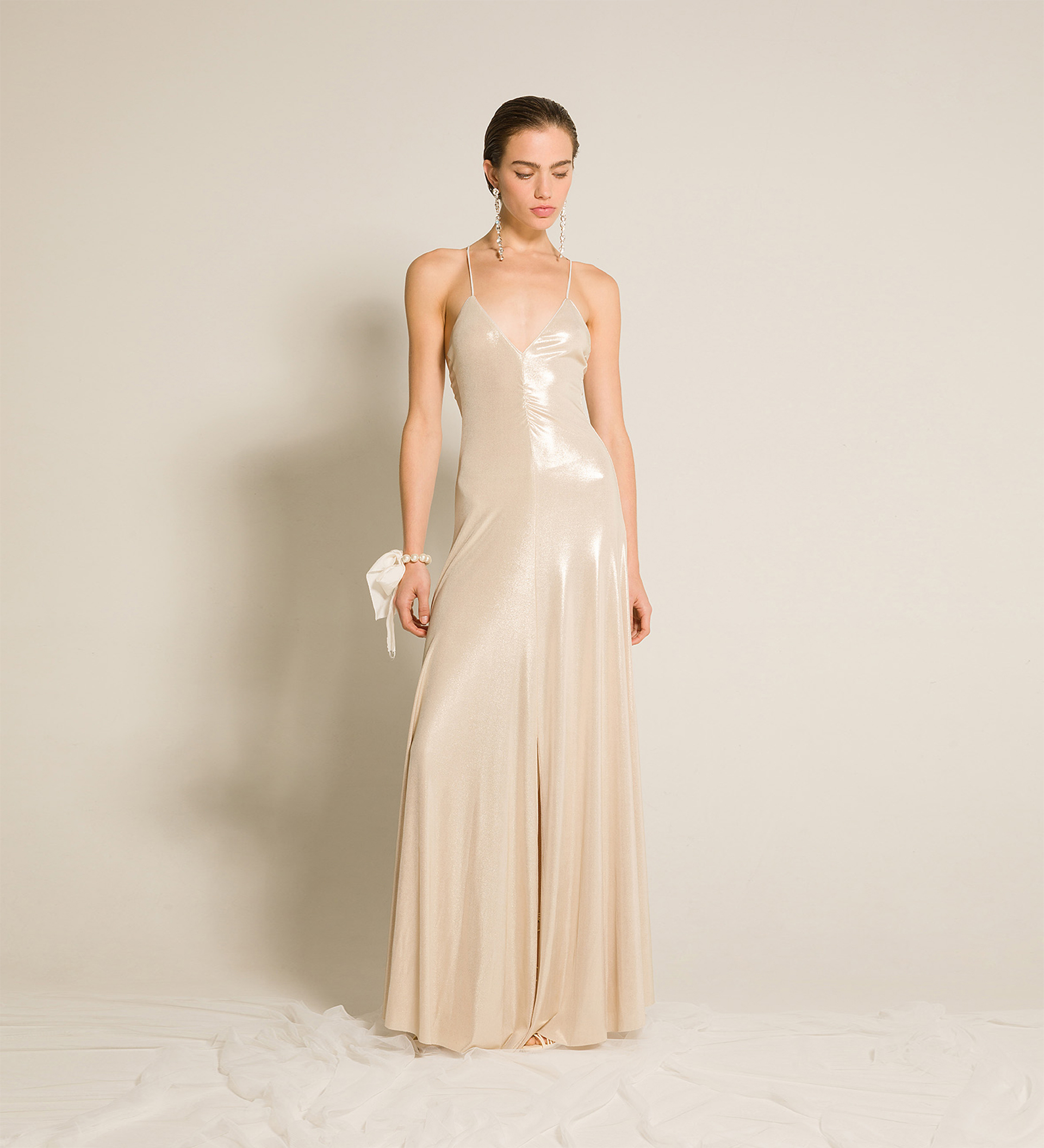 chic dress in laminated jersey | forte_forte