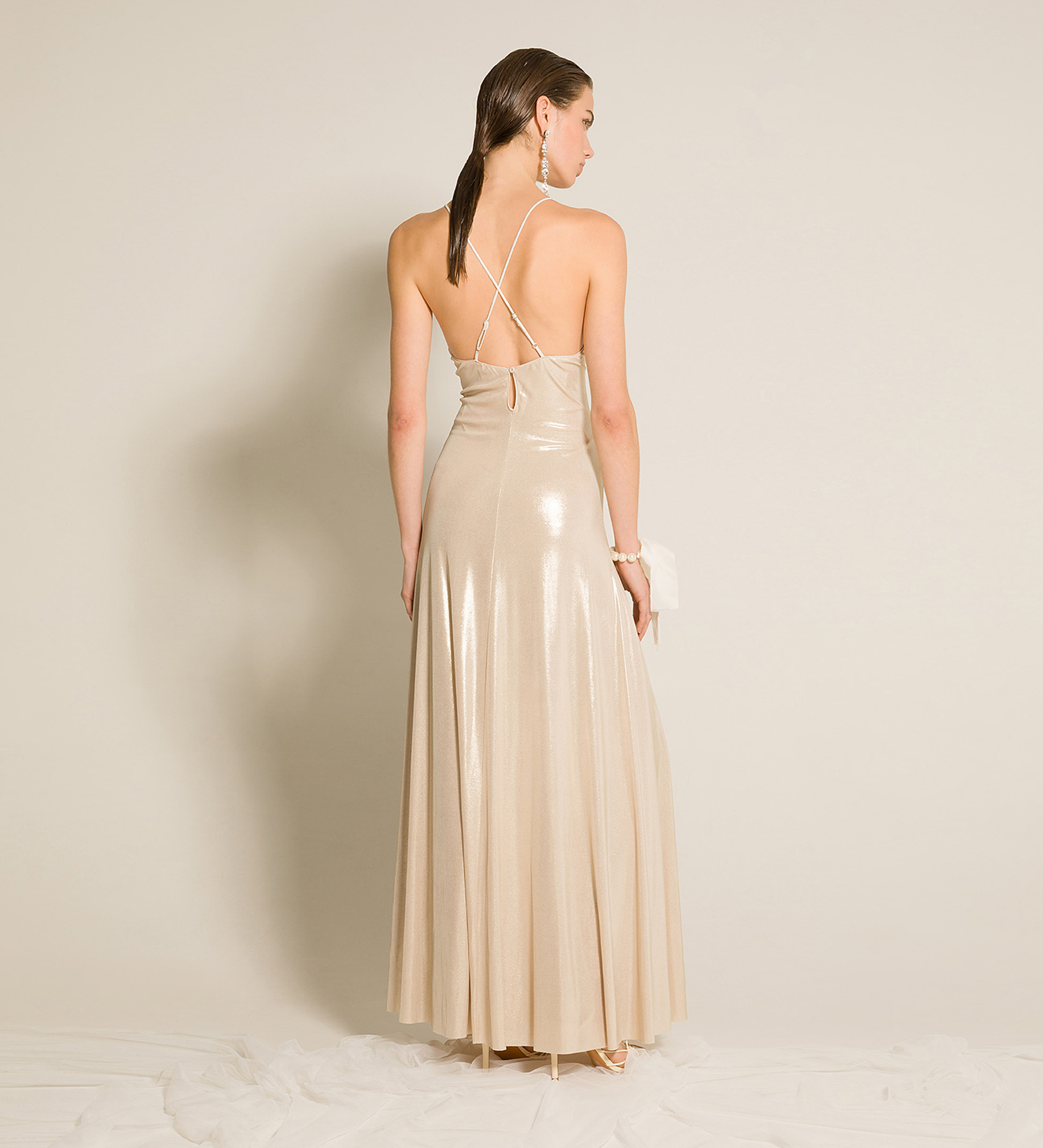 chic dress in laminated jersey | forte_forte