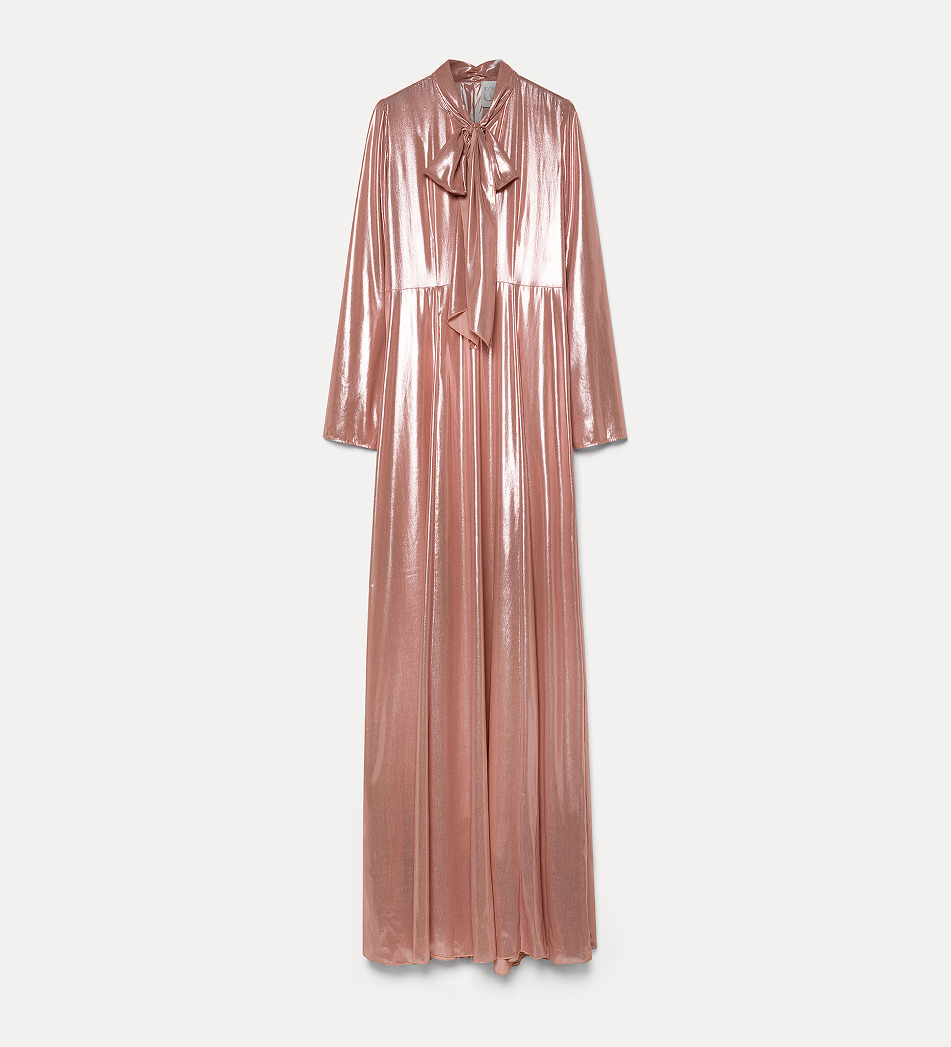 la robe avec nœud en georgette laminée | forte_forte