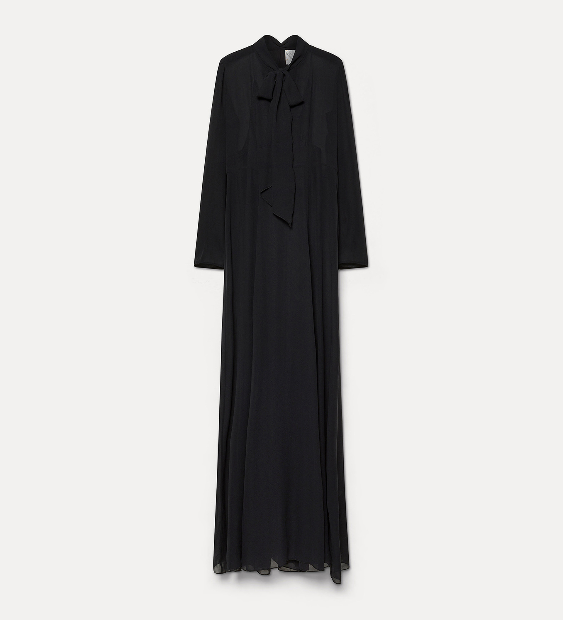 dress with bow in silk georgette | forte_forte