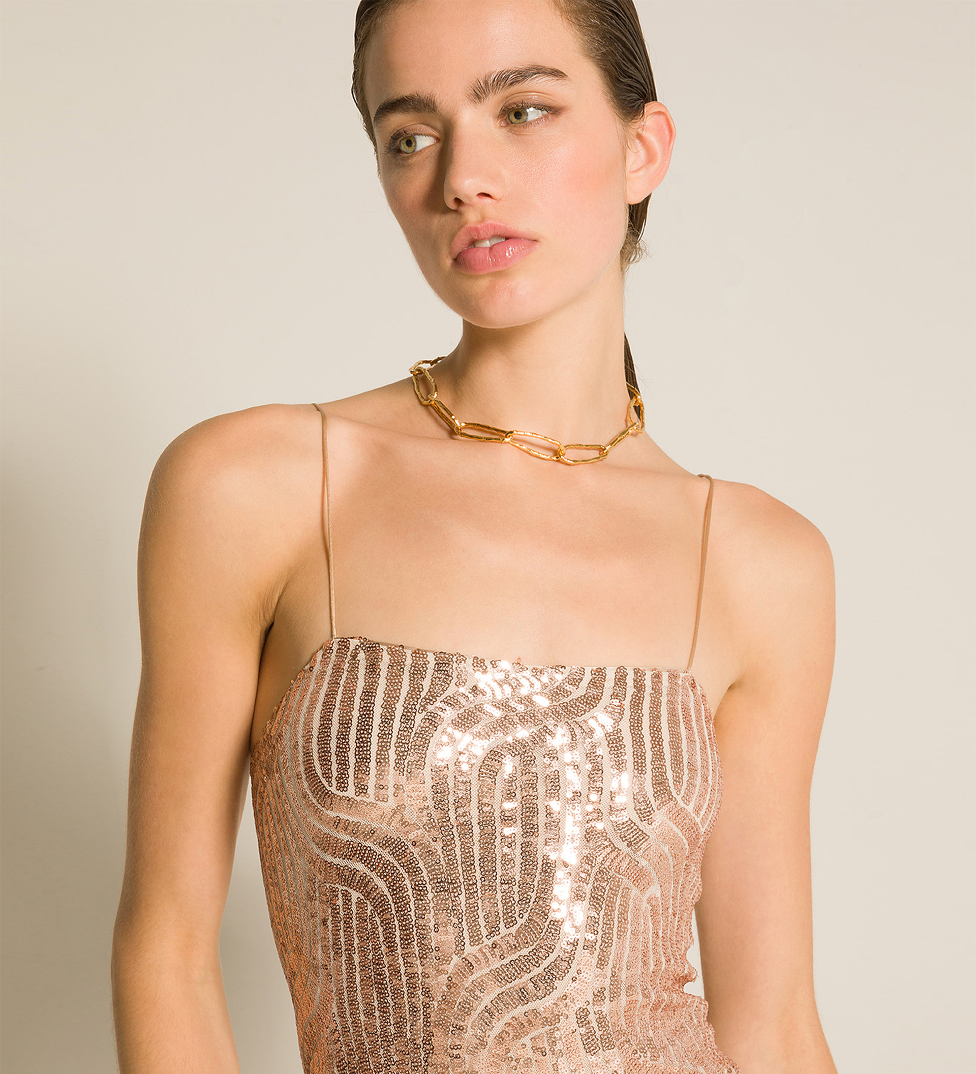 chic dress in micro–sequins | forte_forte