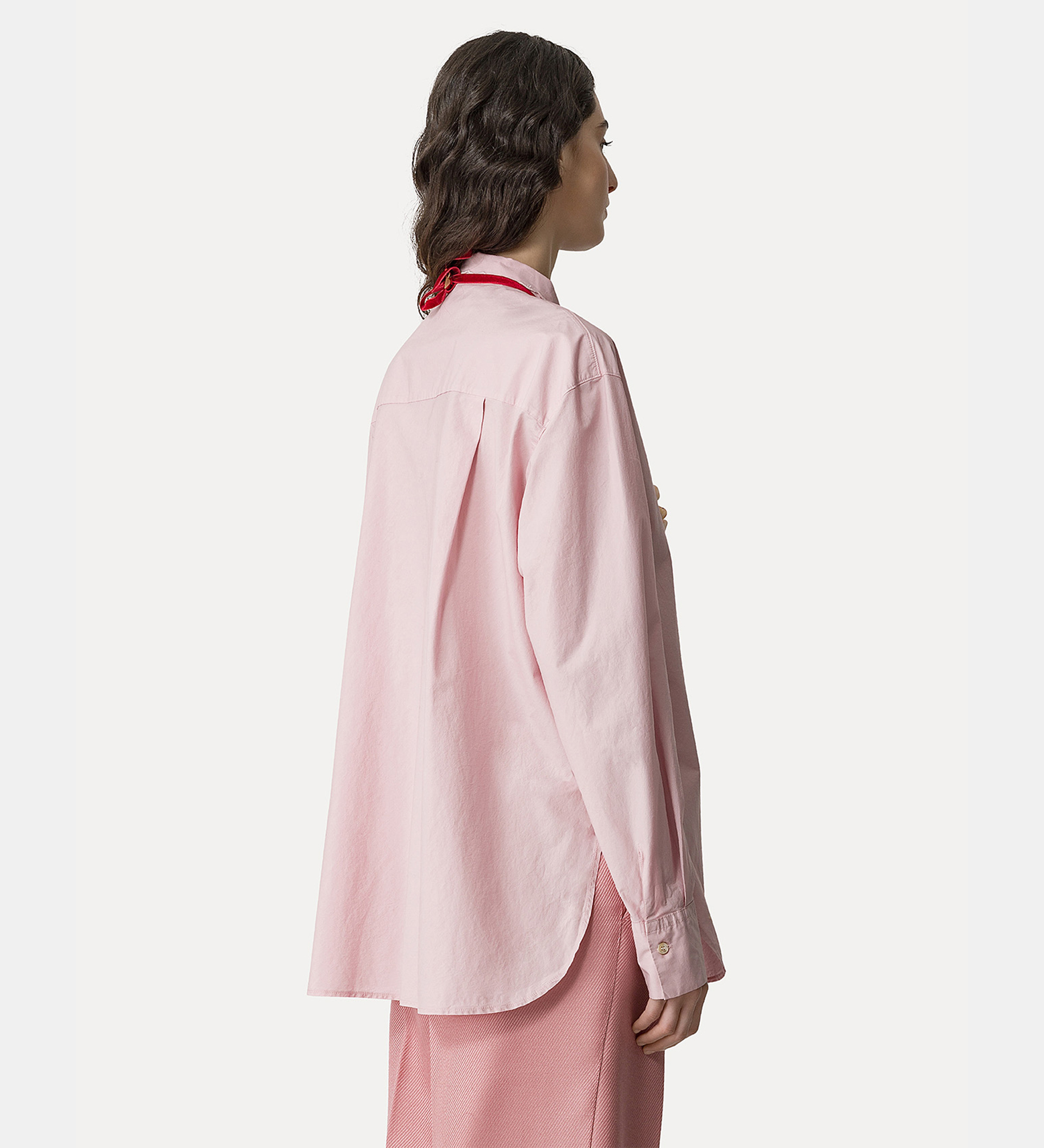mandarin–collar shirt with knotted bow and embroidered detailing | forte_forte