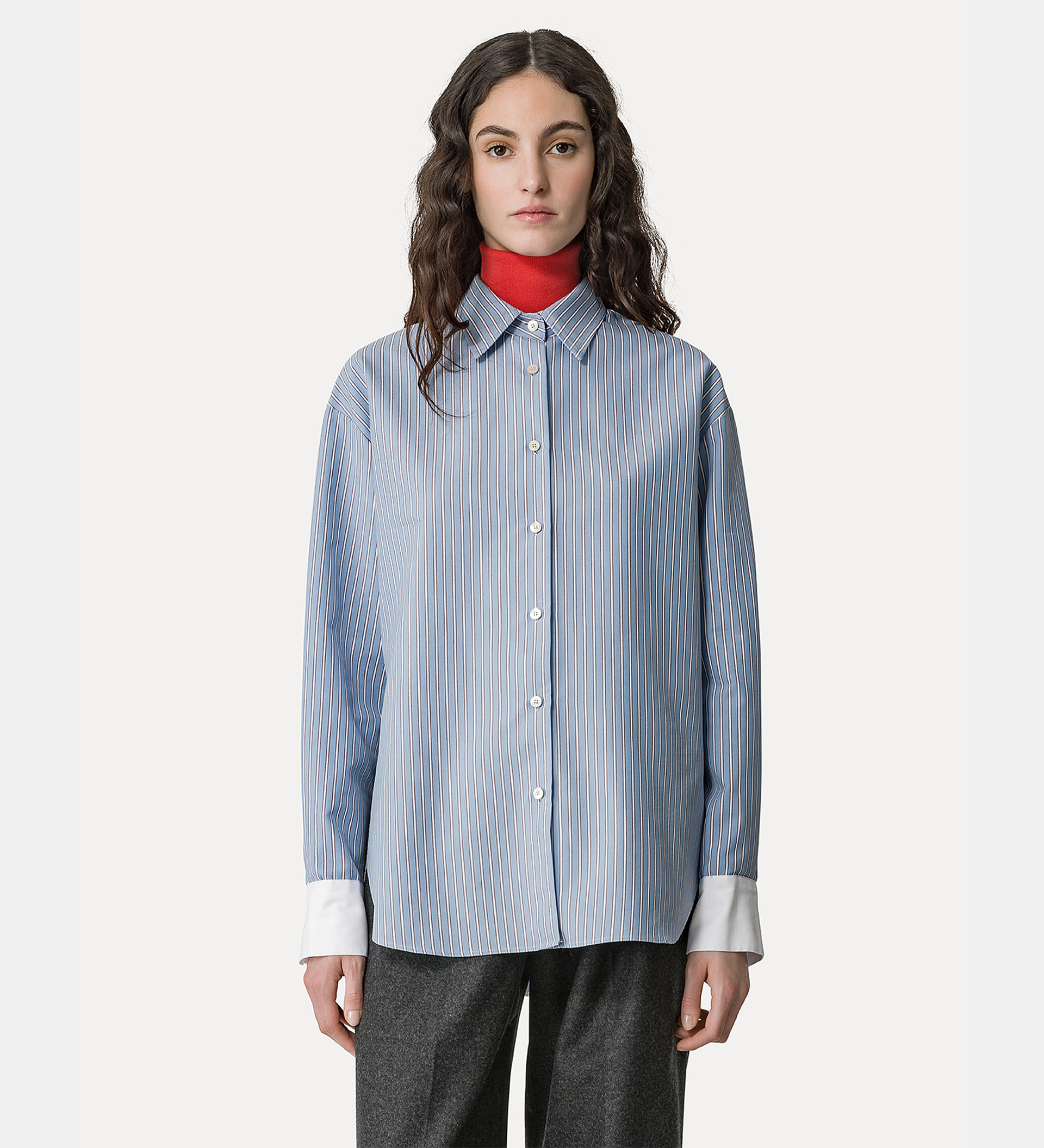 mannish shirt in striped oxford–weave cotton | forte_forte