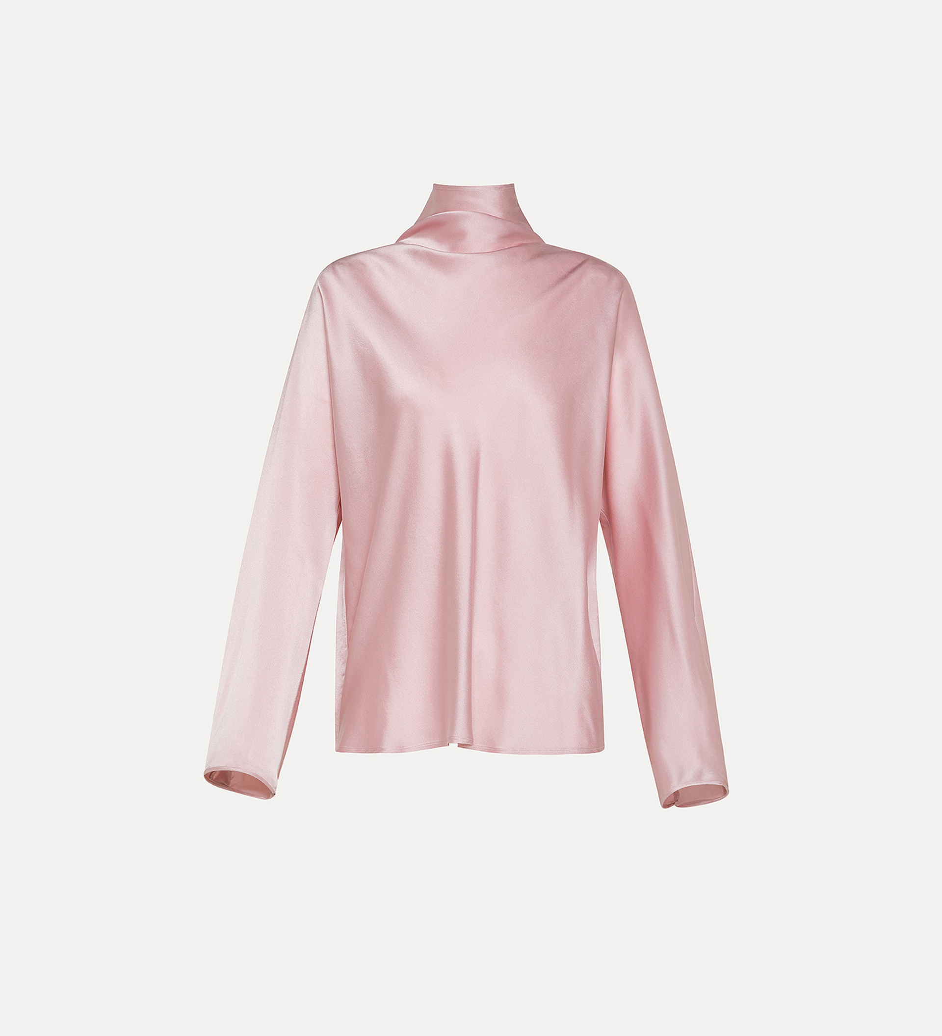 funnel–neck blouse in silk satin | forte_forte
