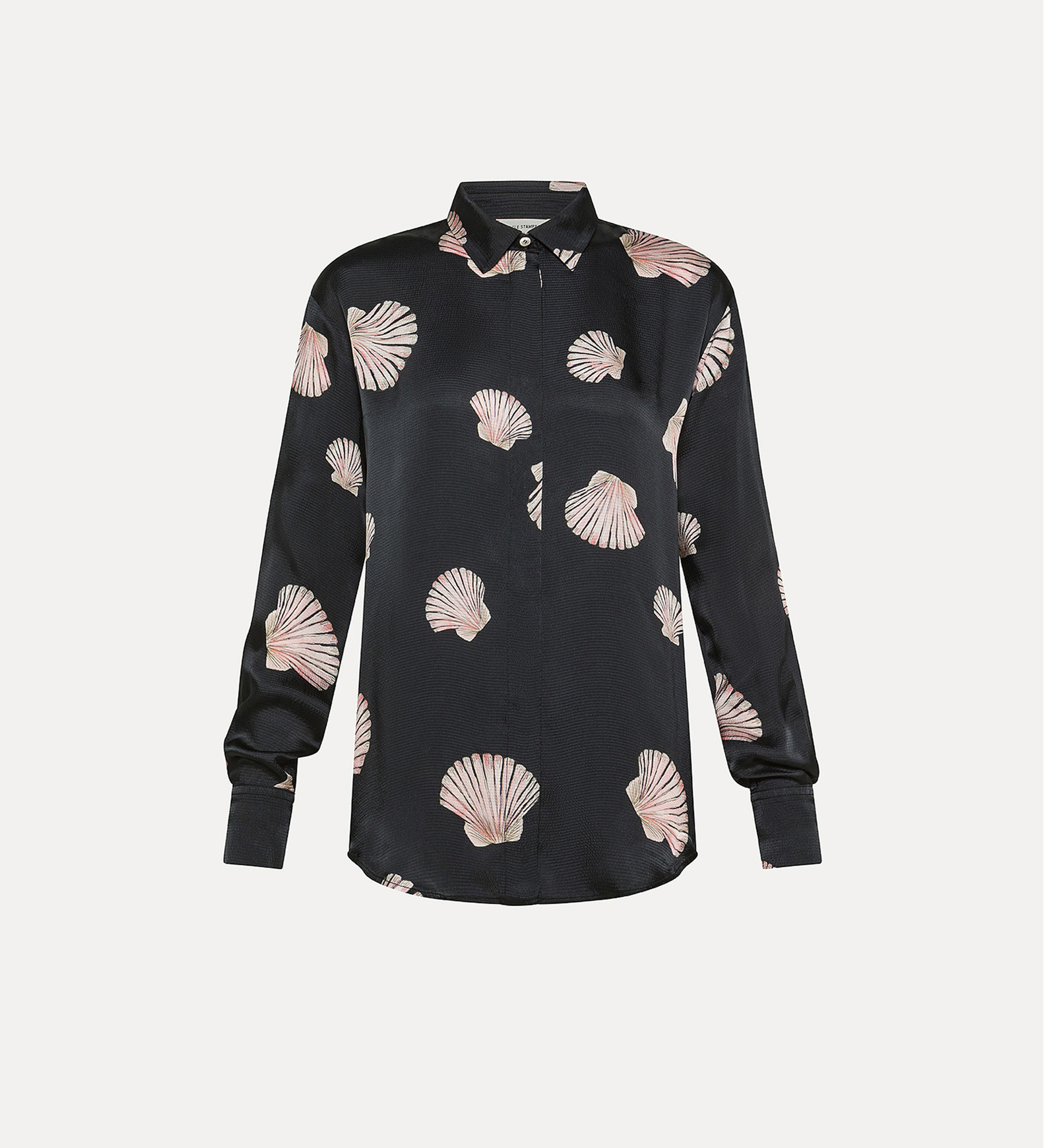 “mother of pearl” pyjama shirt in satin | forte_forte