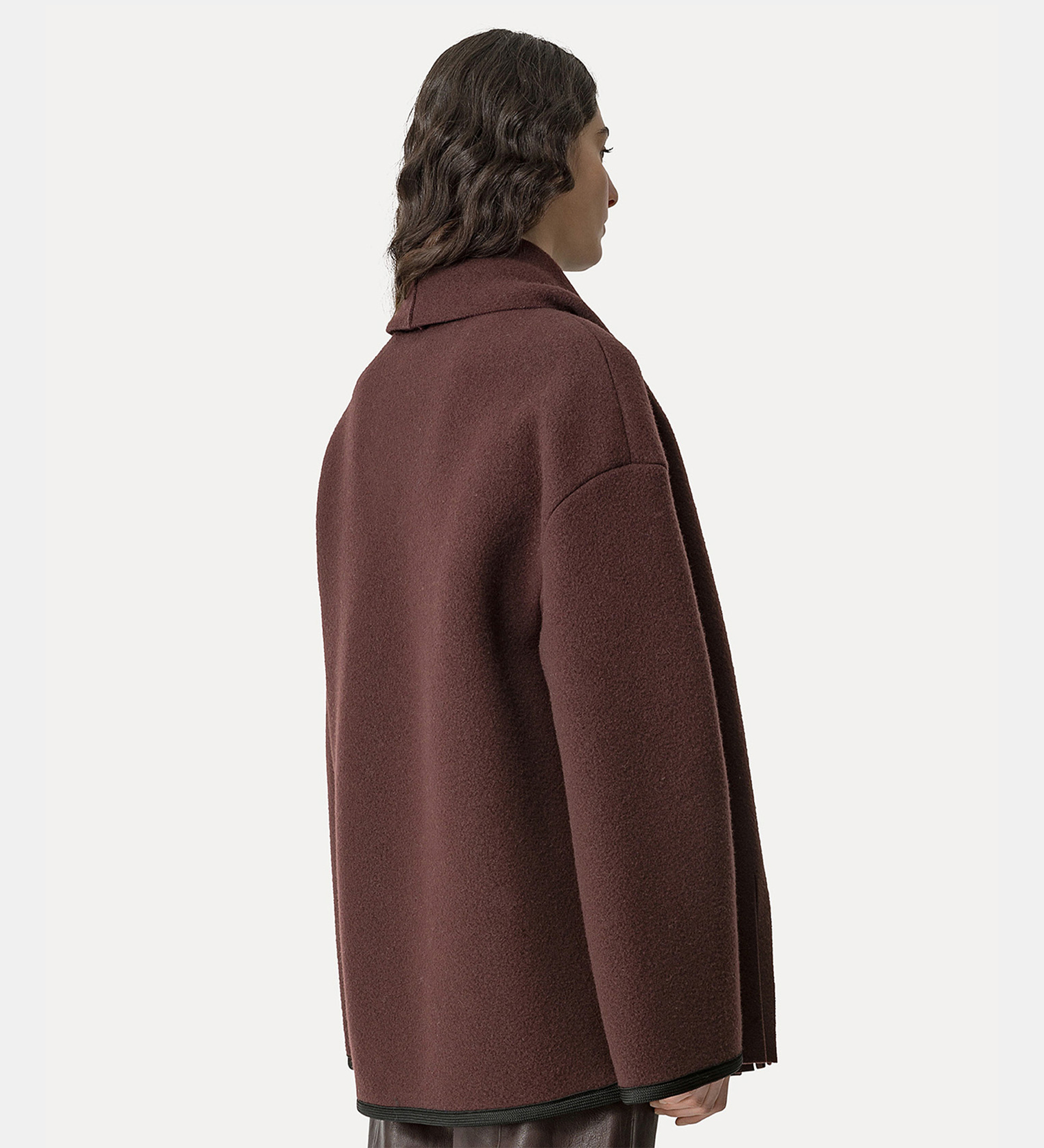 wool–cloth jacket with a detachable scarf | forte_forte