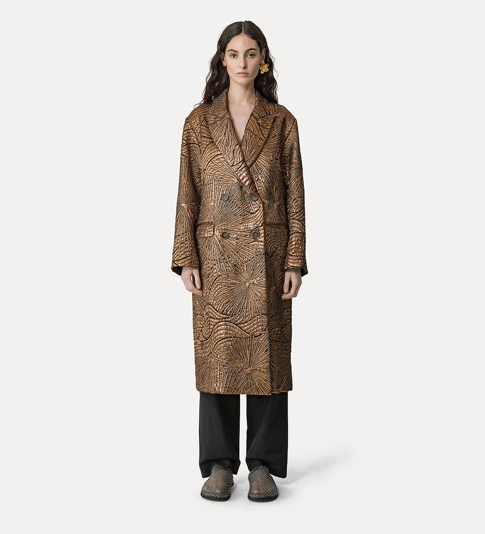 “golden sunrise” jacquard coat | forte_forte