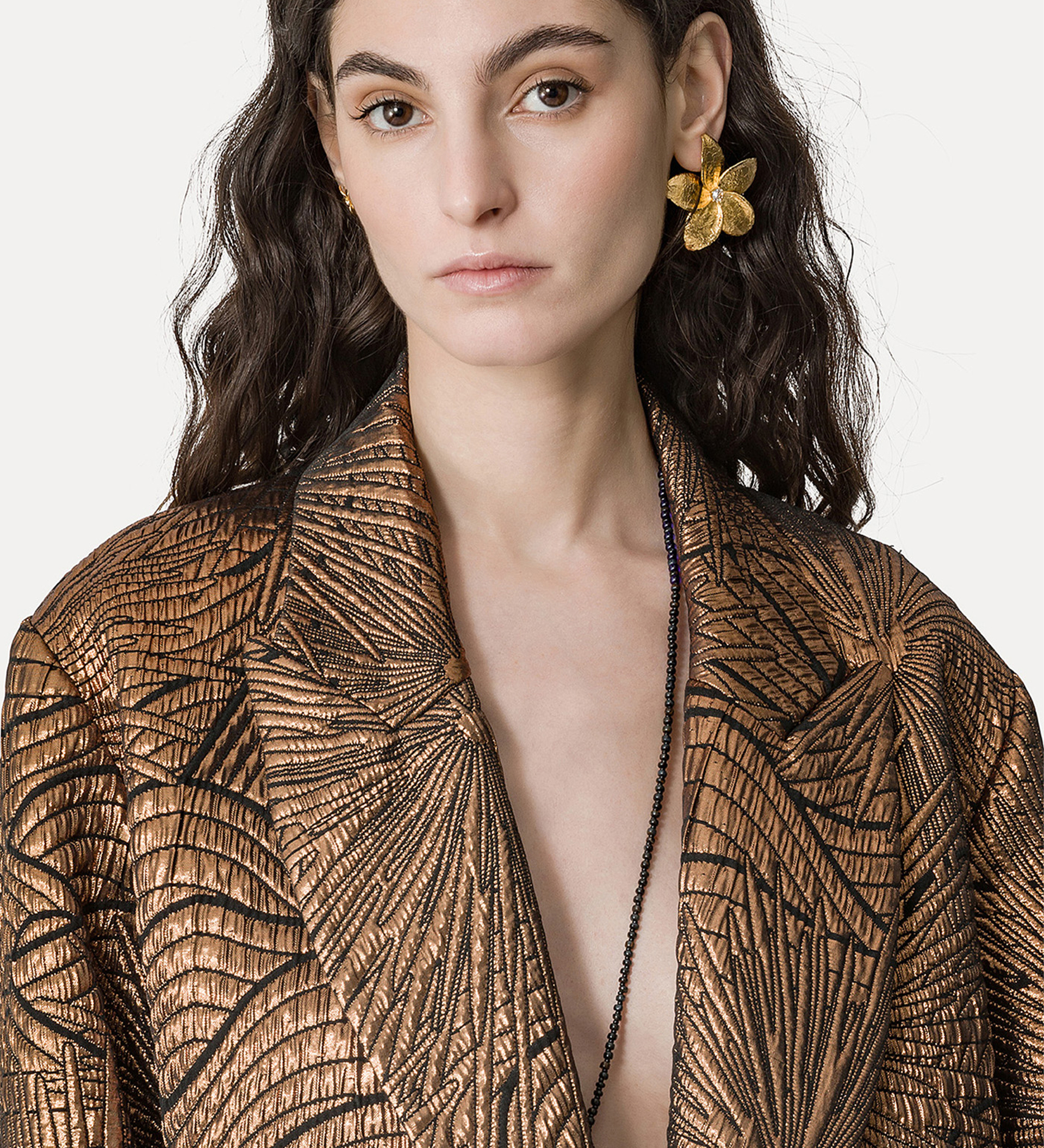 “golden sunrise” jacquard coat | forte_forte