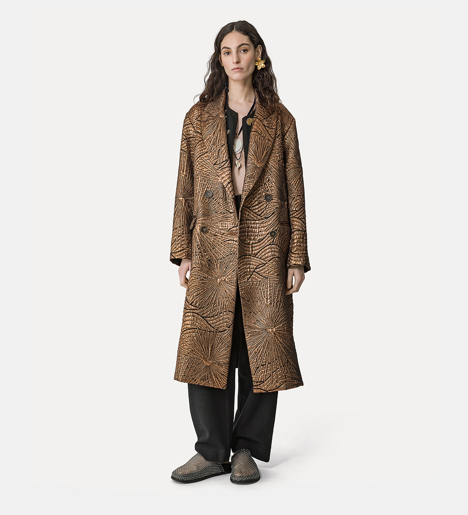 “golden sunrise” jacquard coat | forte_forte