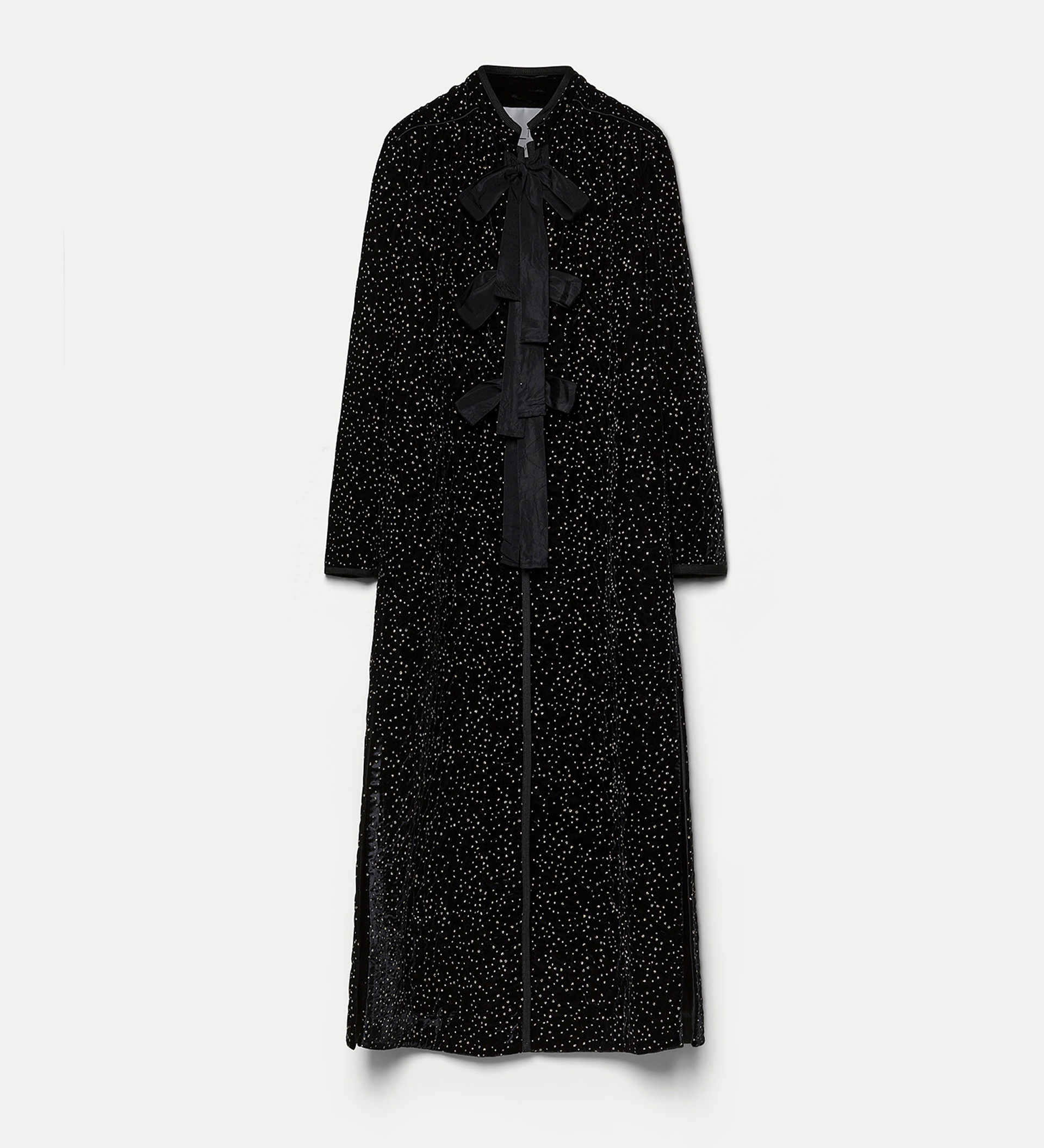 quilted velvet coat with glitter polka dots | forte_forte