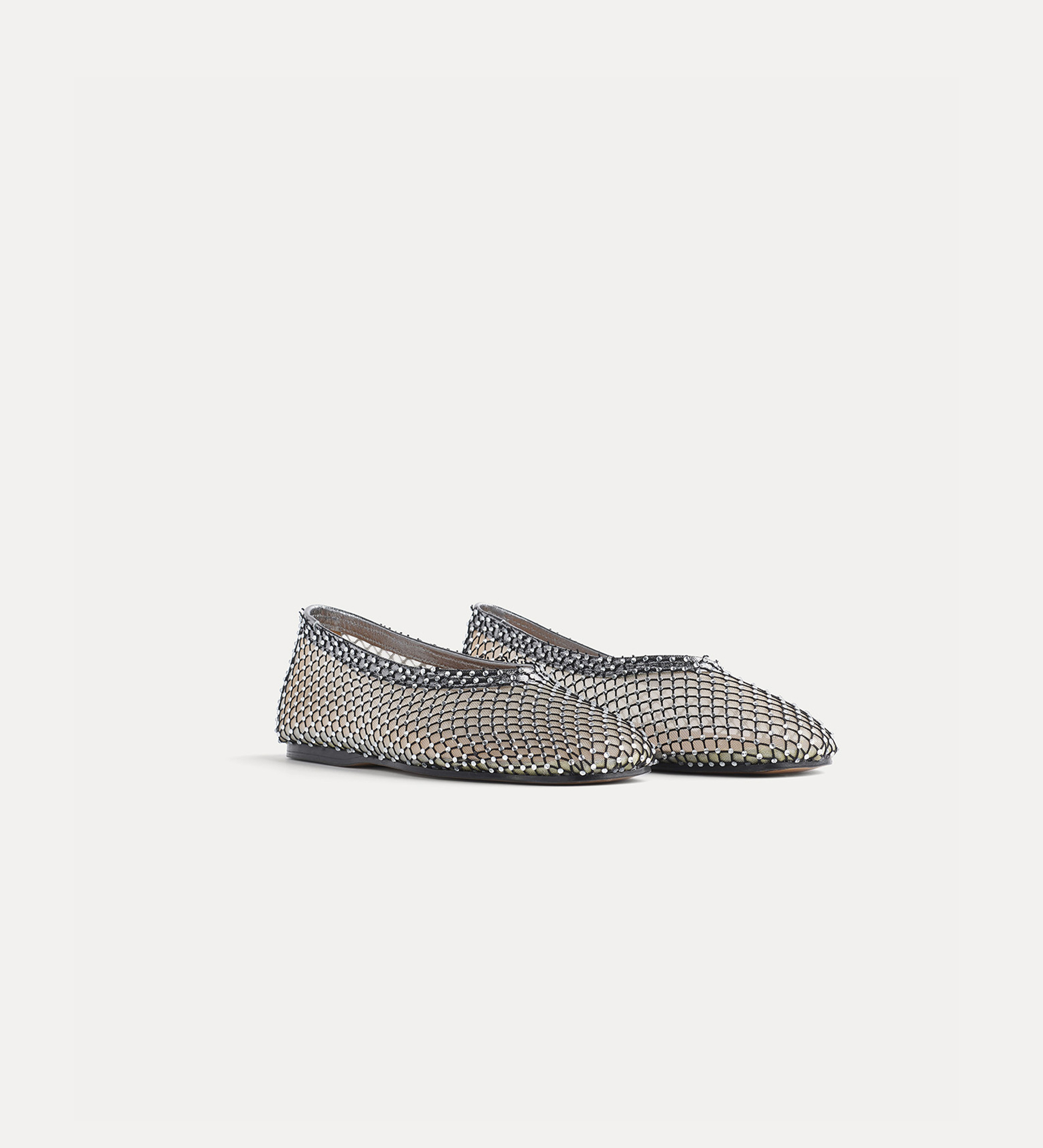 mesh ballet flat with diamanté detailing | forte_forte