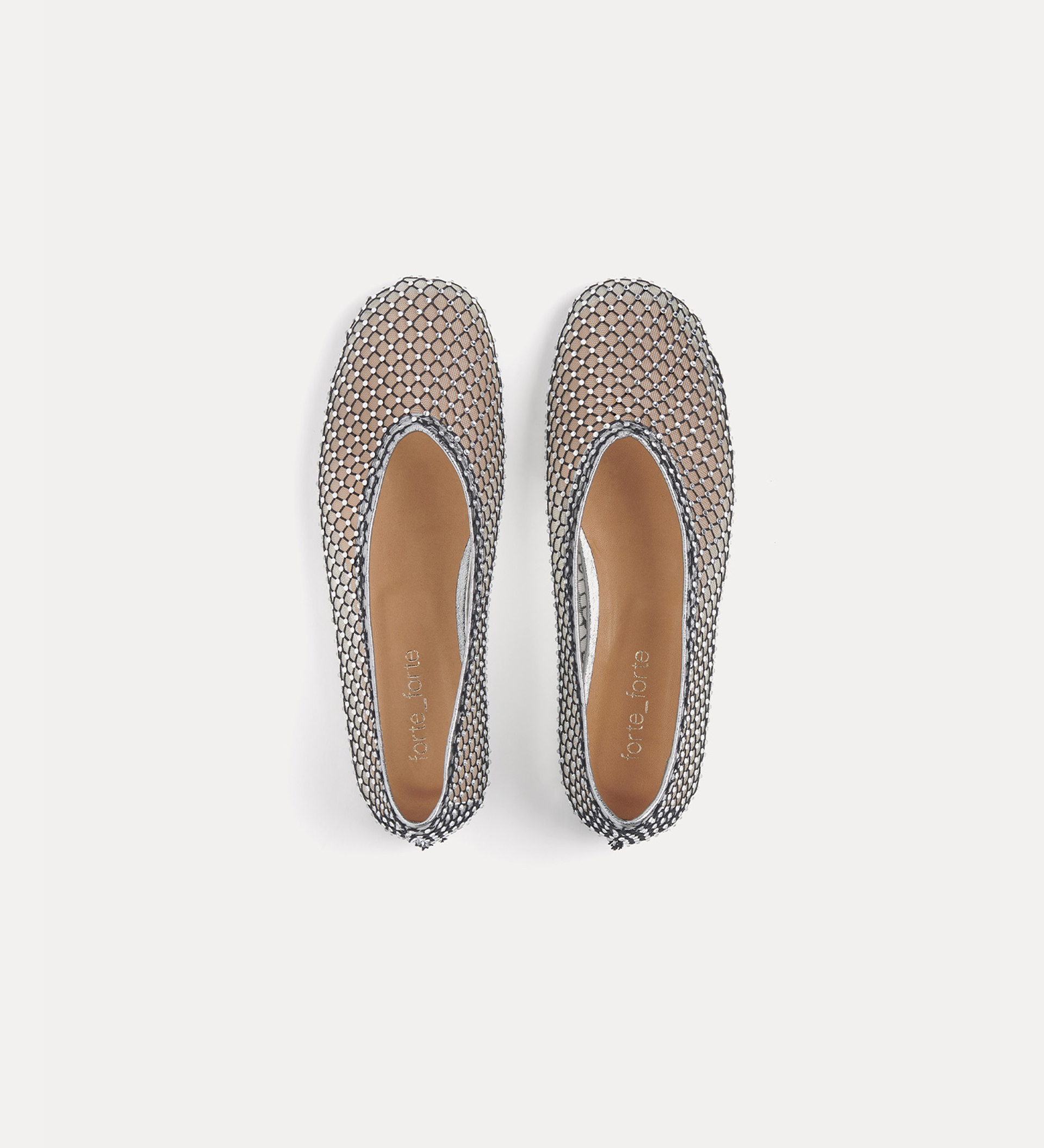 mesh ballet flat with diamanté detailing | forte_forte