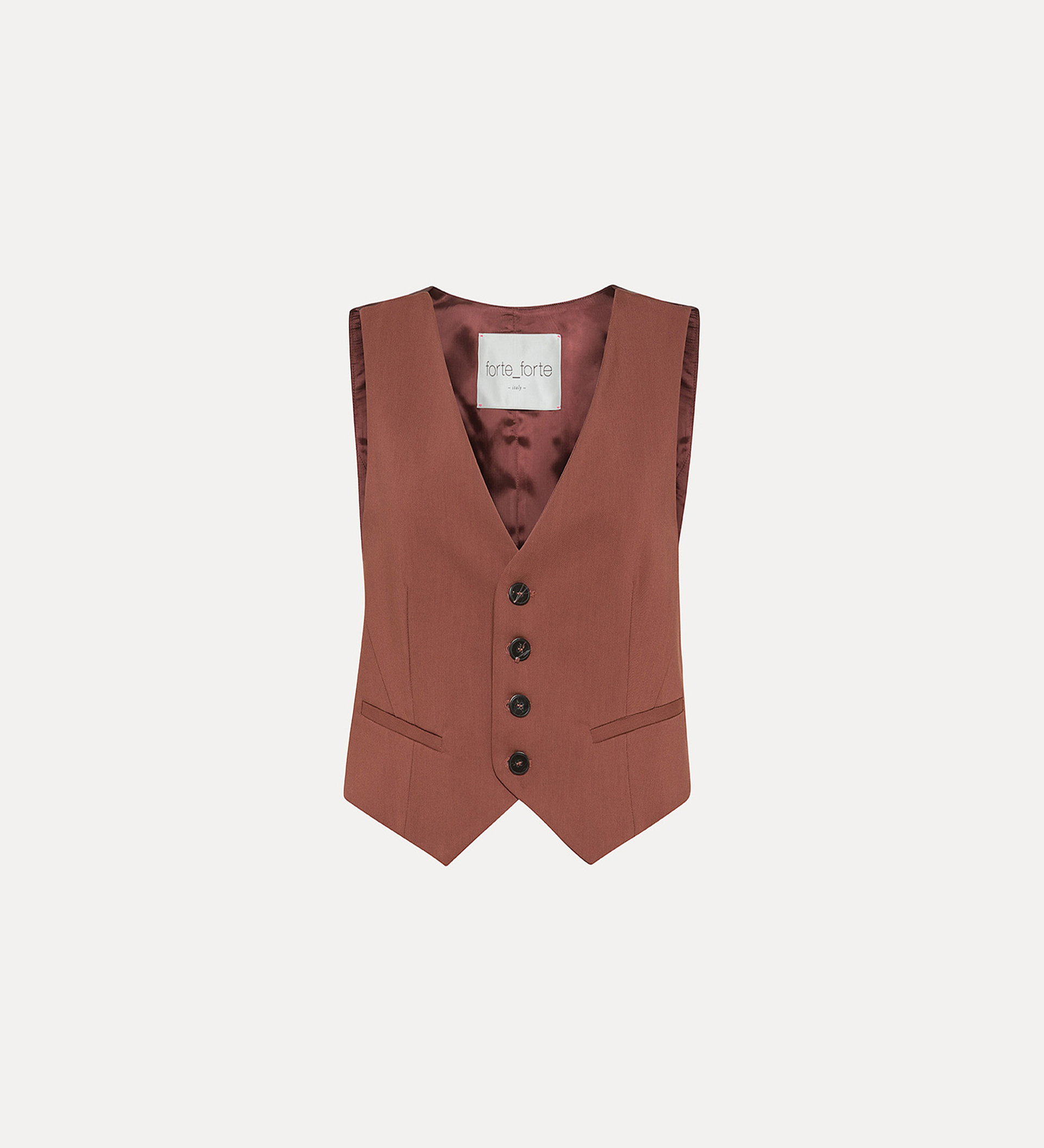 waistcoat in viscose and wool twill | forte_forte