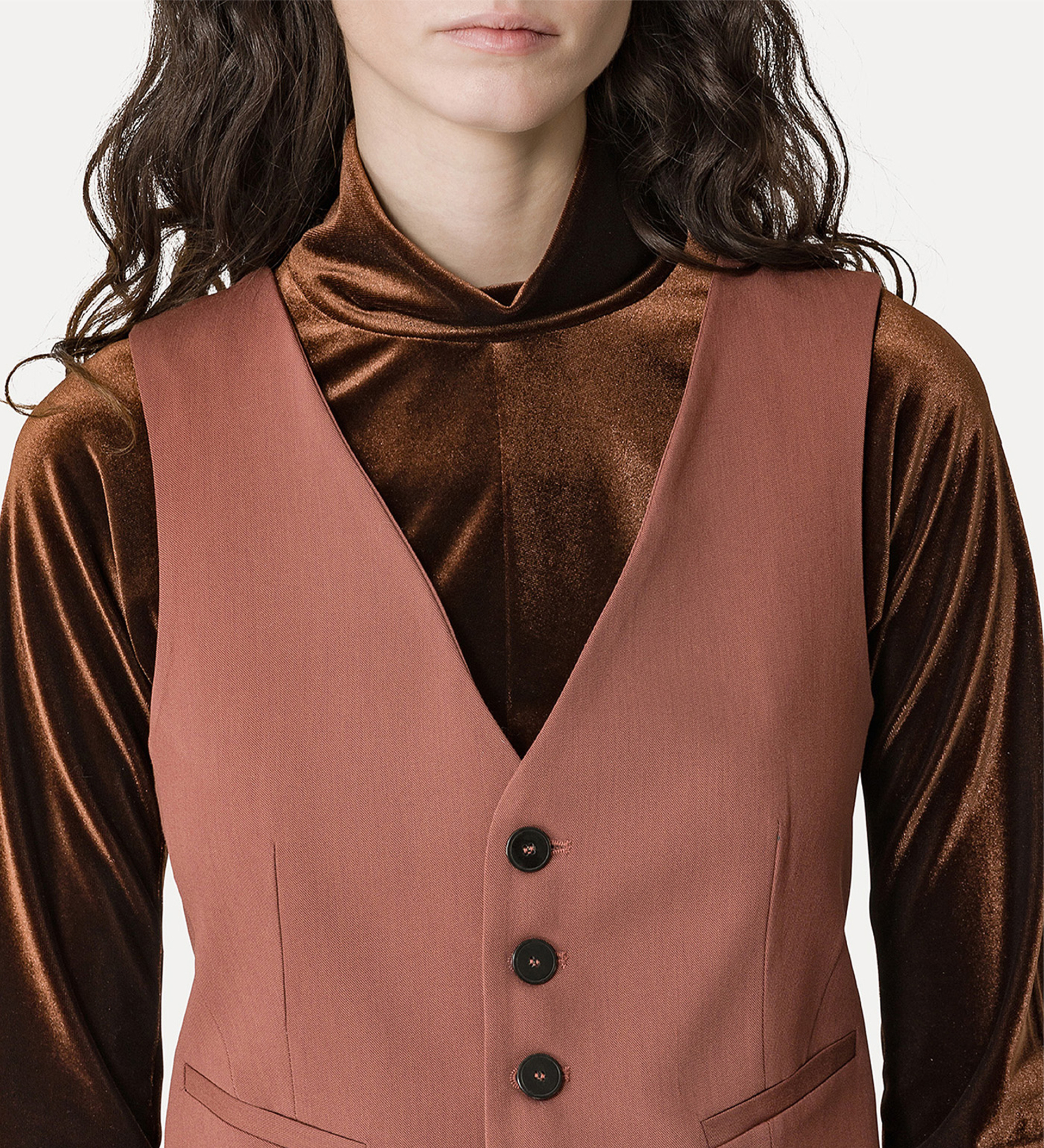 waistcoat in viscose and wool twill | forte_forte
