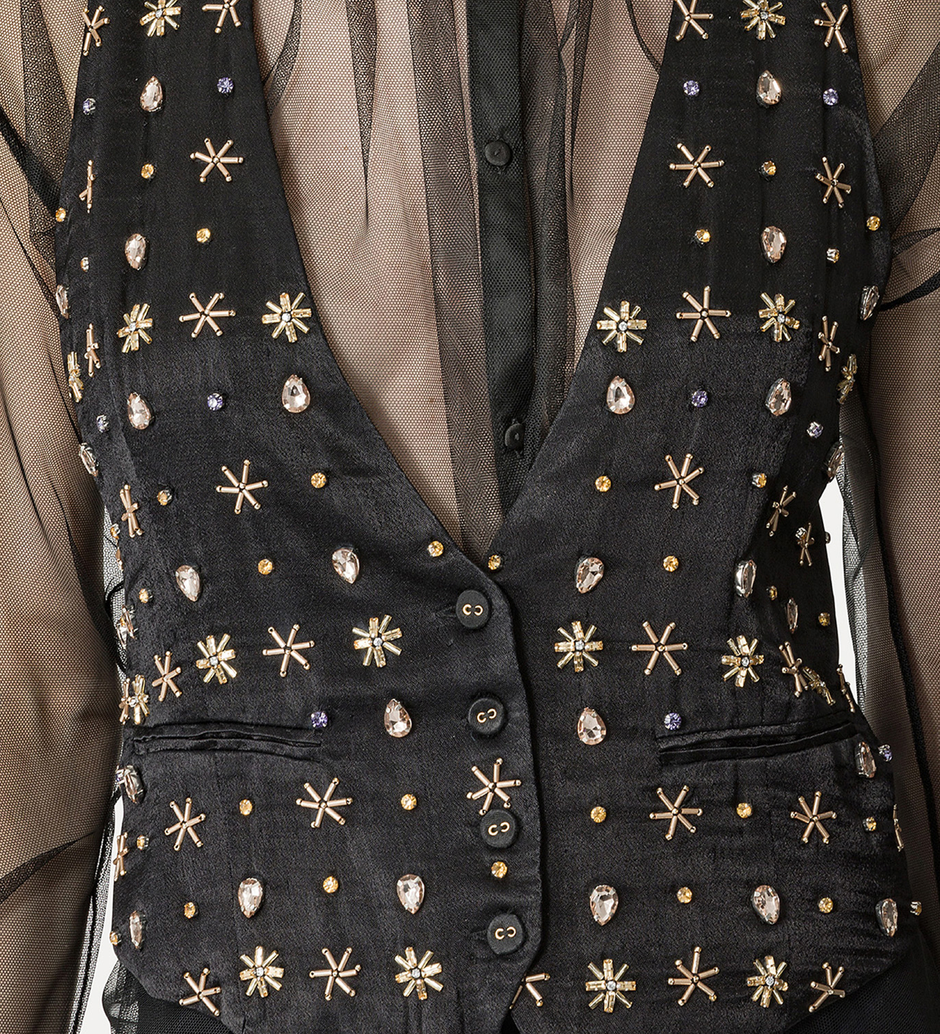 “the stars of bali” waistcoat in viscose satin | forte_forte