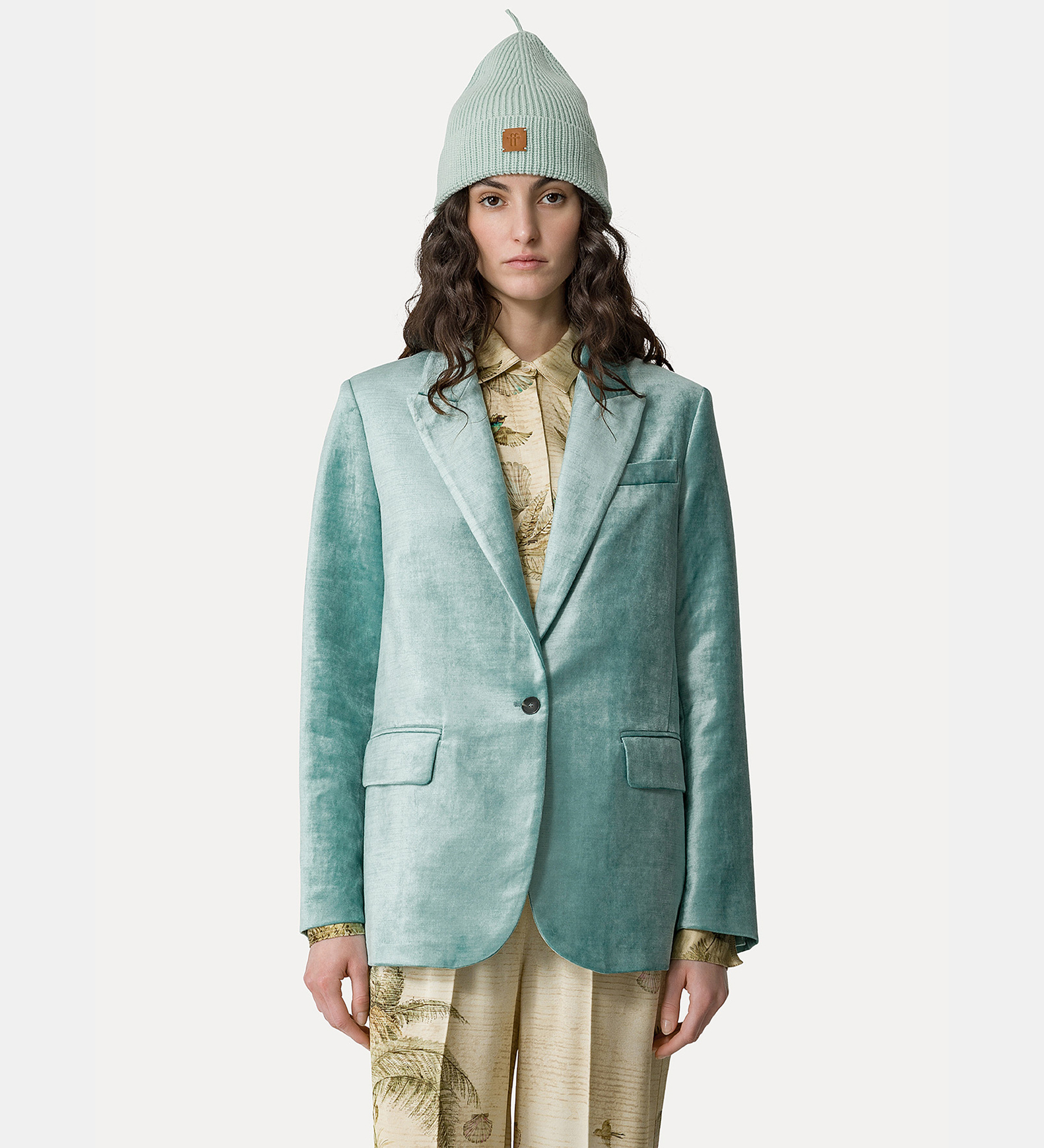 mannish jacket in stretch velvet | forte_forte