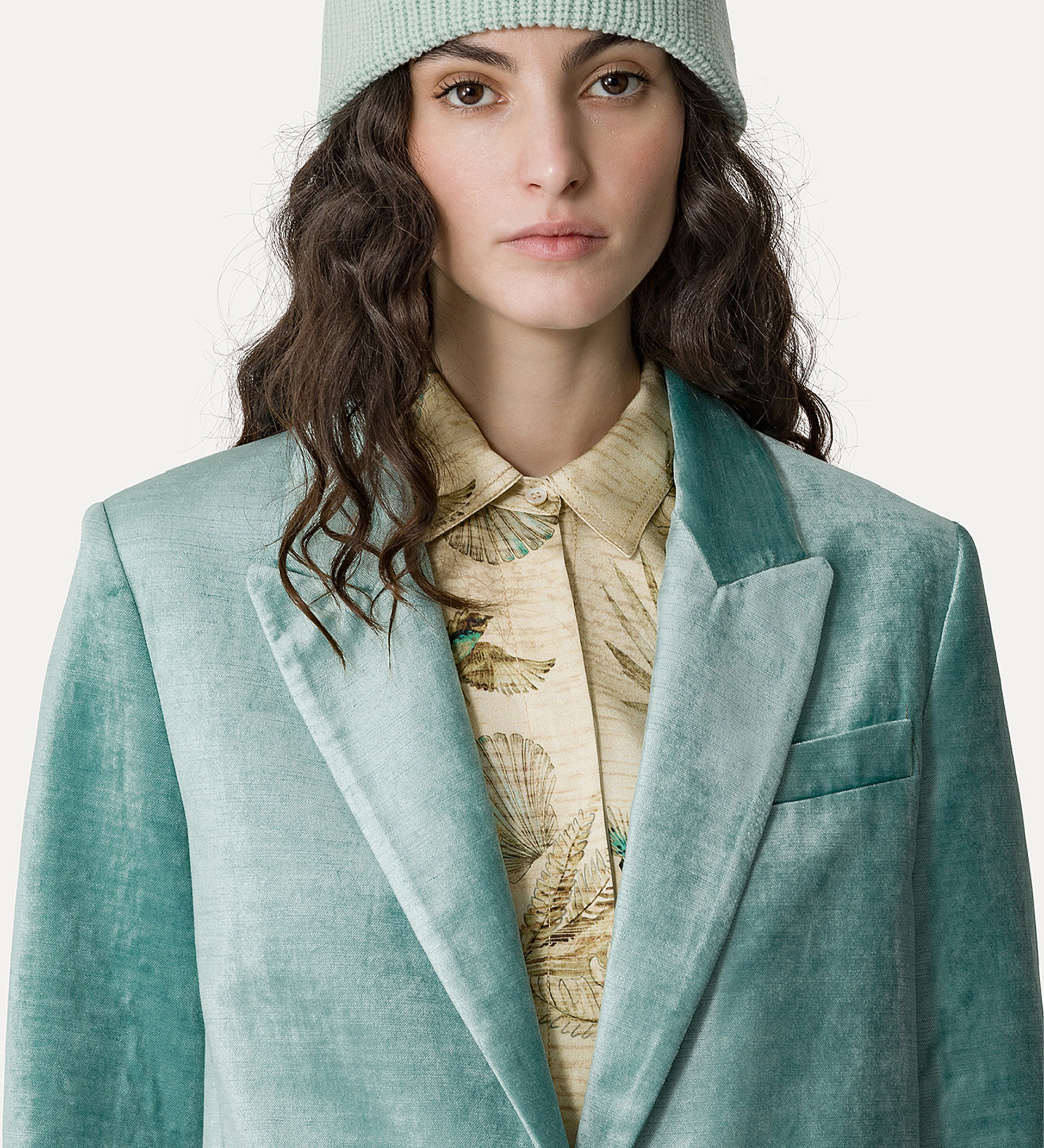 mannish jacket in stretch velvet | forte_forte