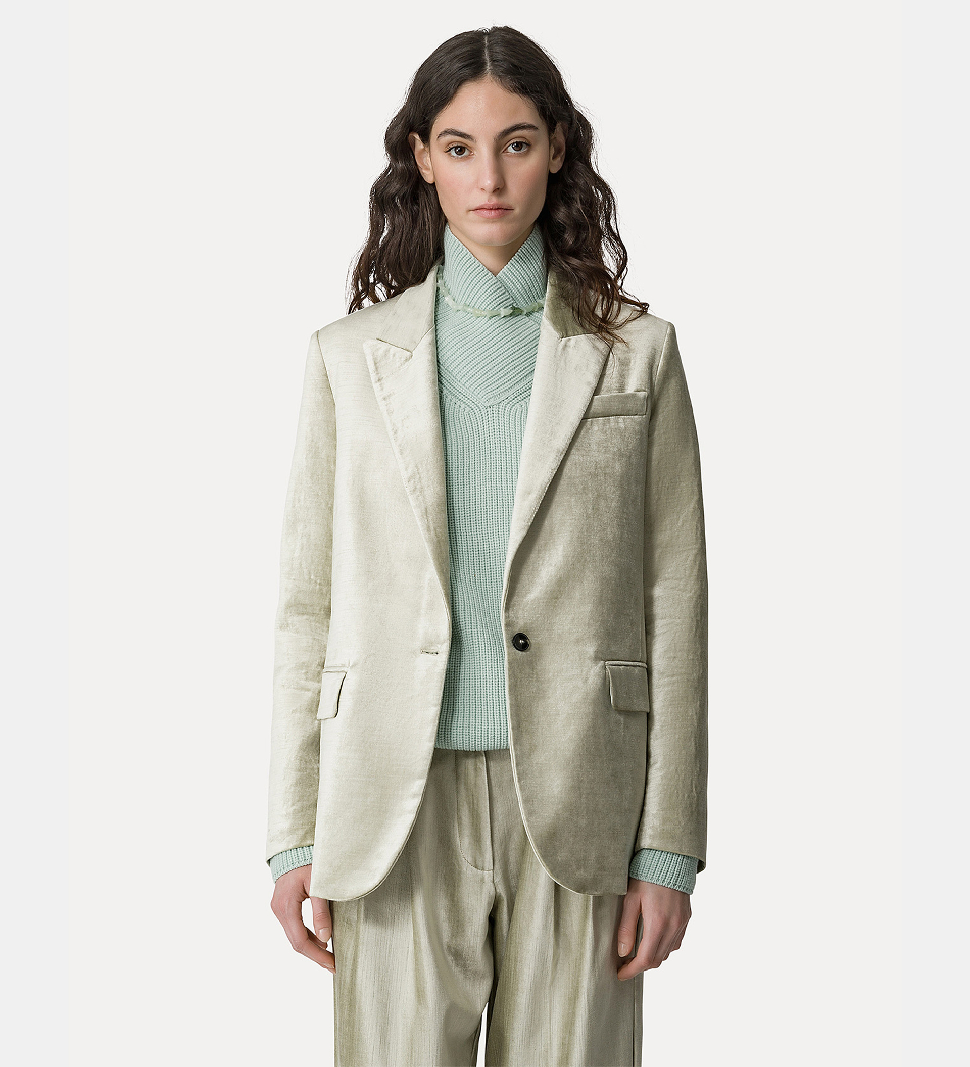 mannish jacket in stretch velvet | forte_forte