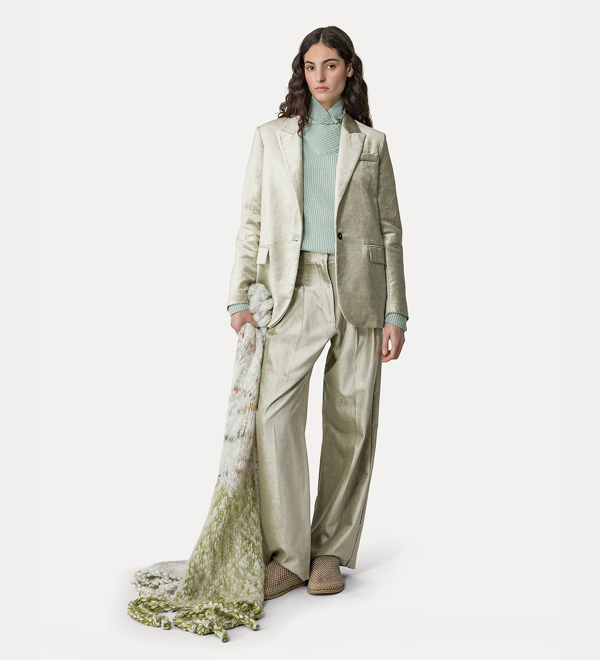 mannish jacket in stretch velvet | forte_forte