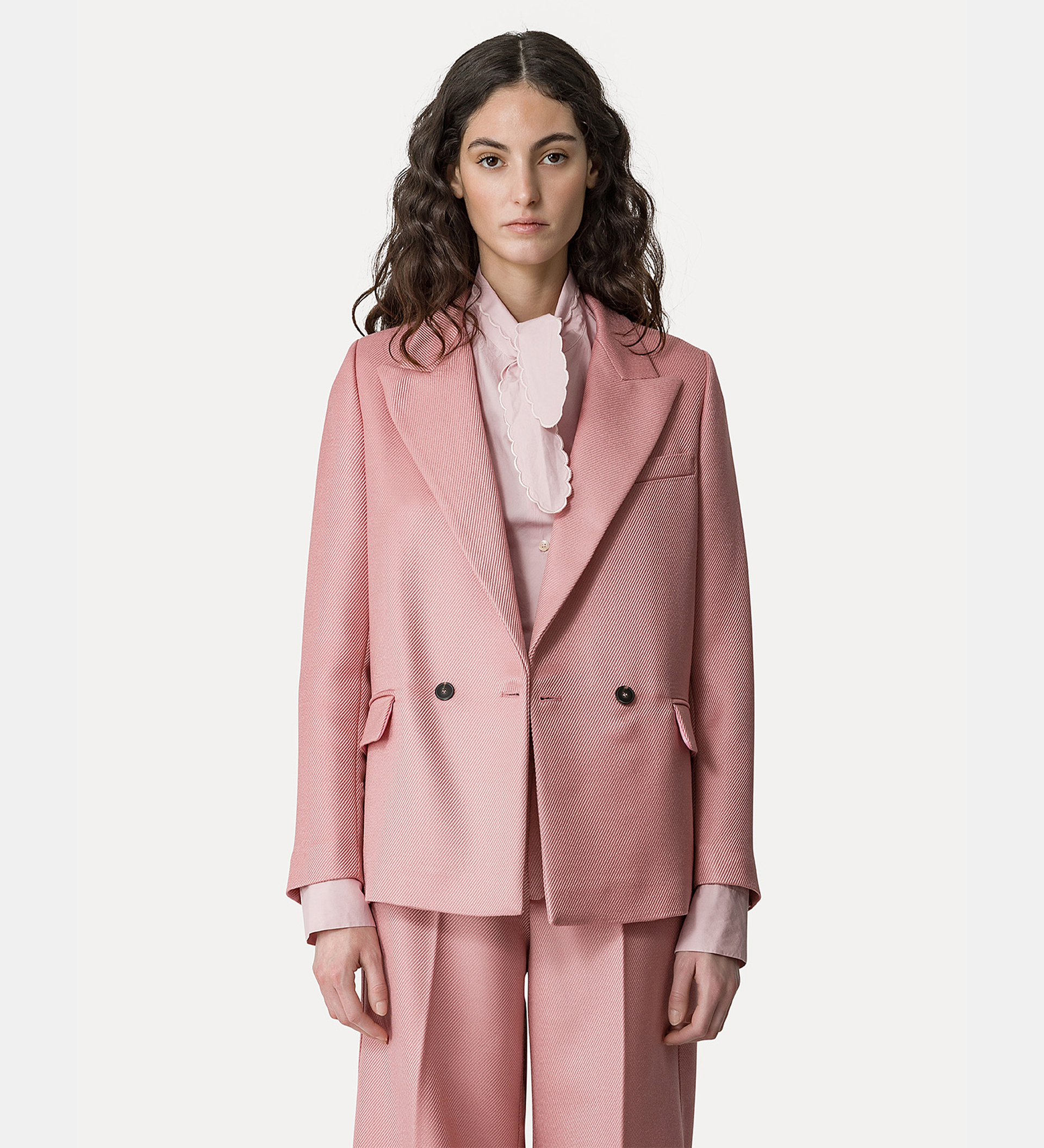 double–breasted jacket in couture twill | forte_forte