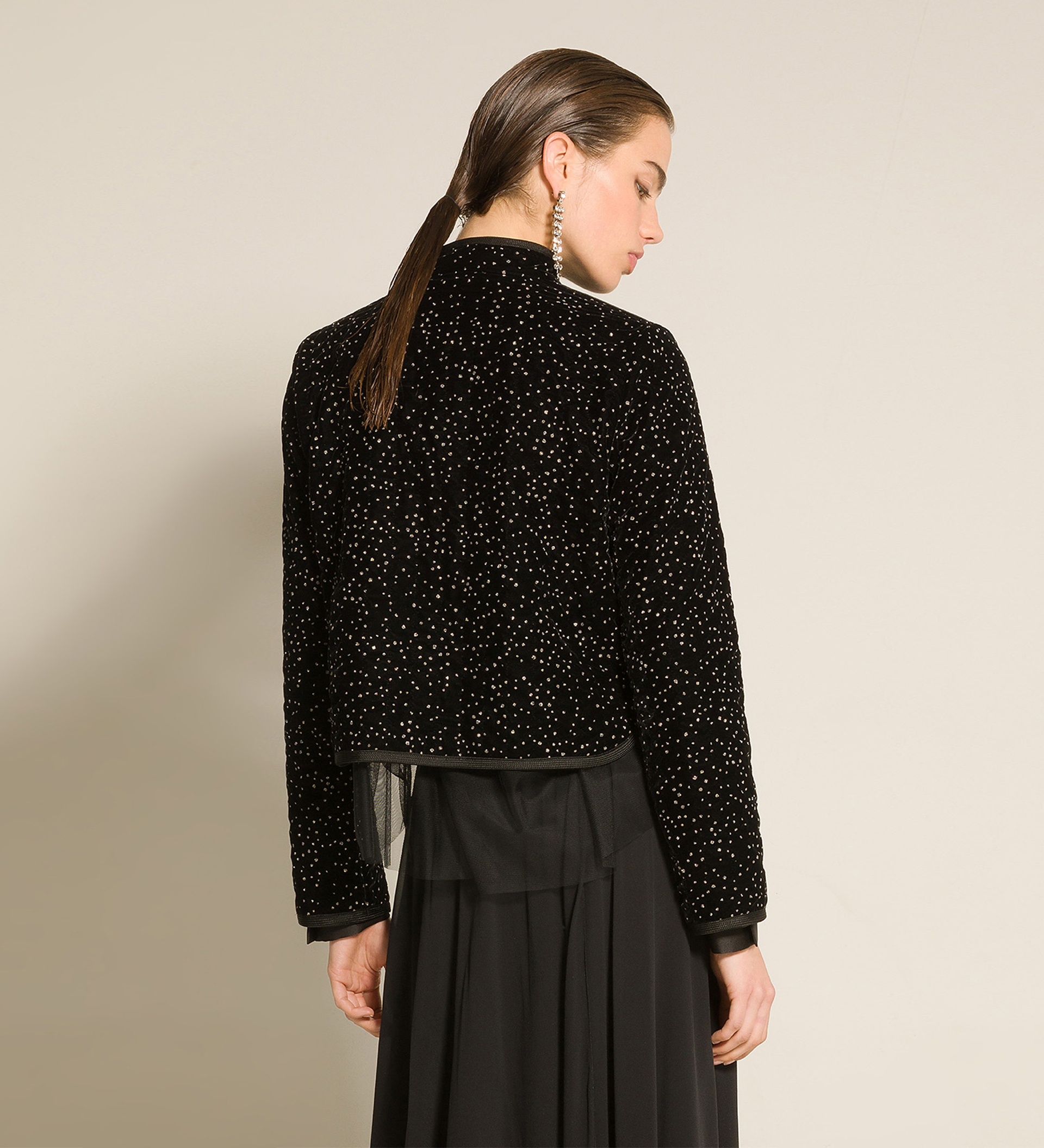 quilted velvet jacket with glitter polka dots | forte_forte
