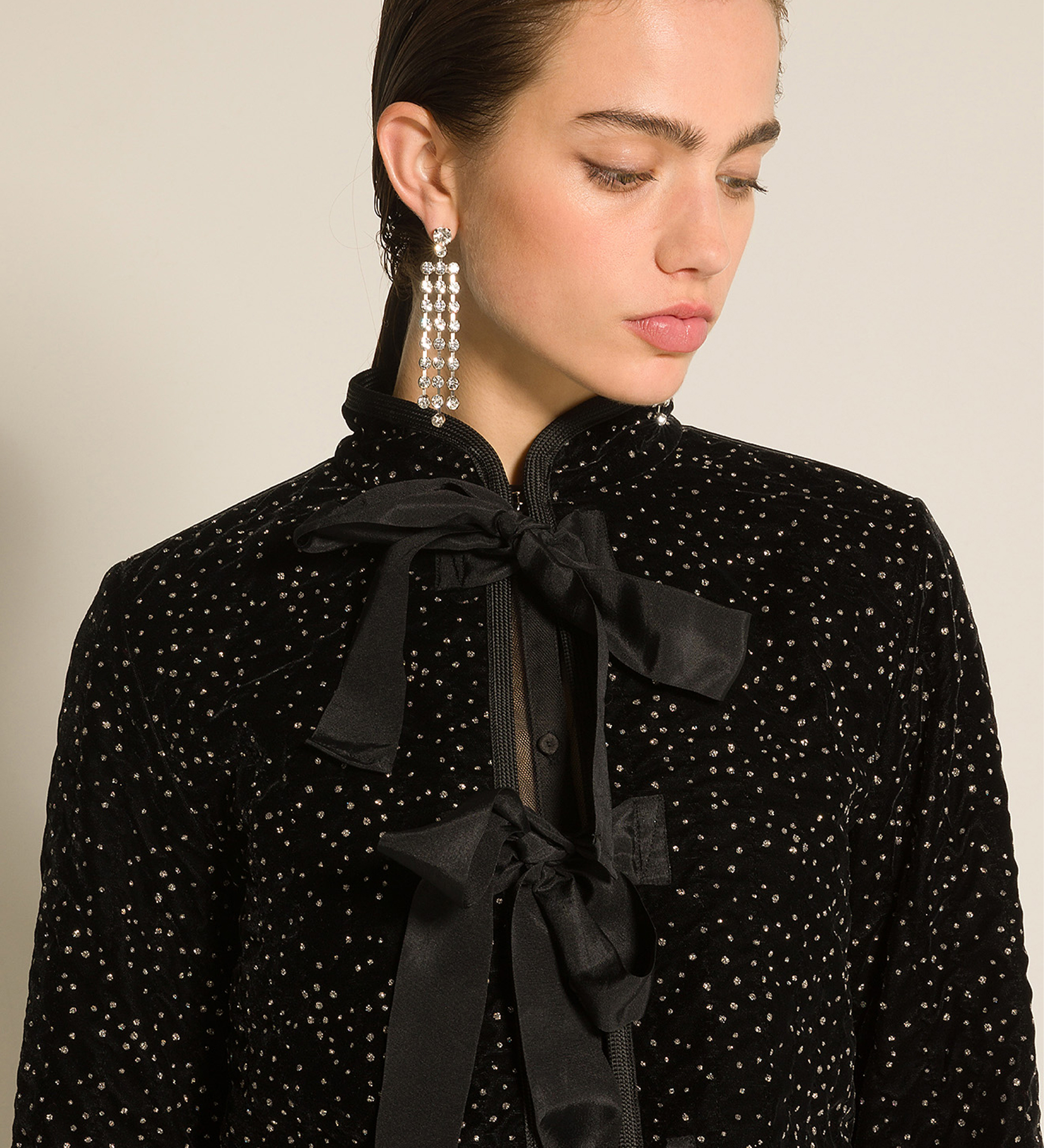 quilted velvet jacket with glitter polka dots | forte_forte