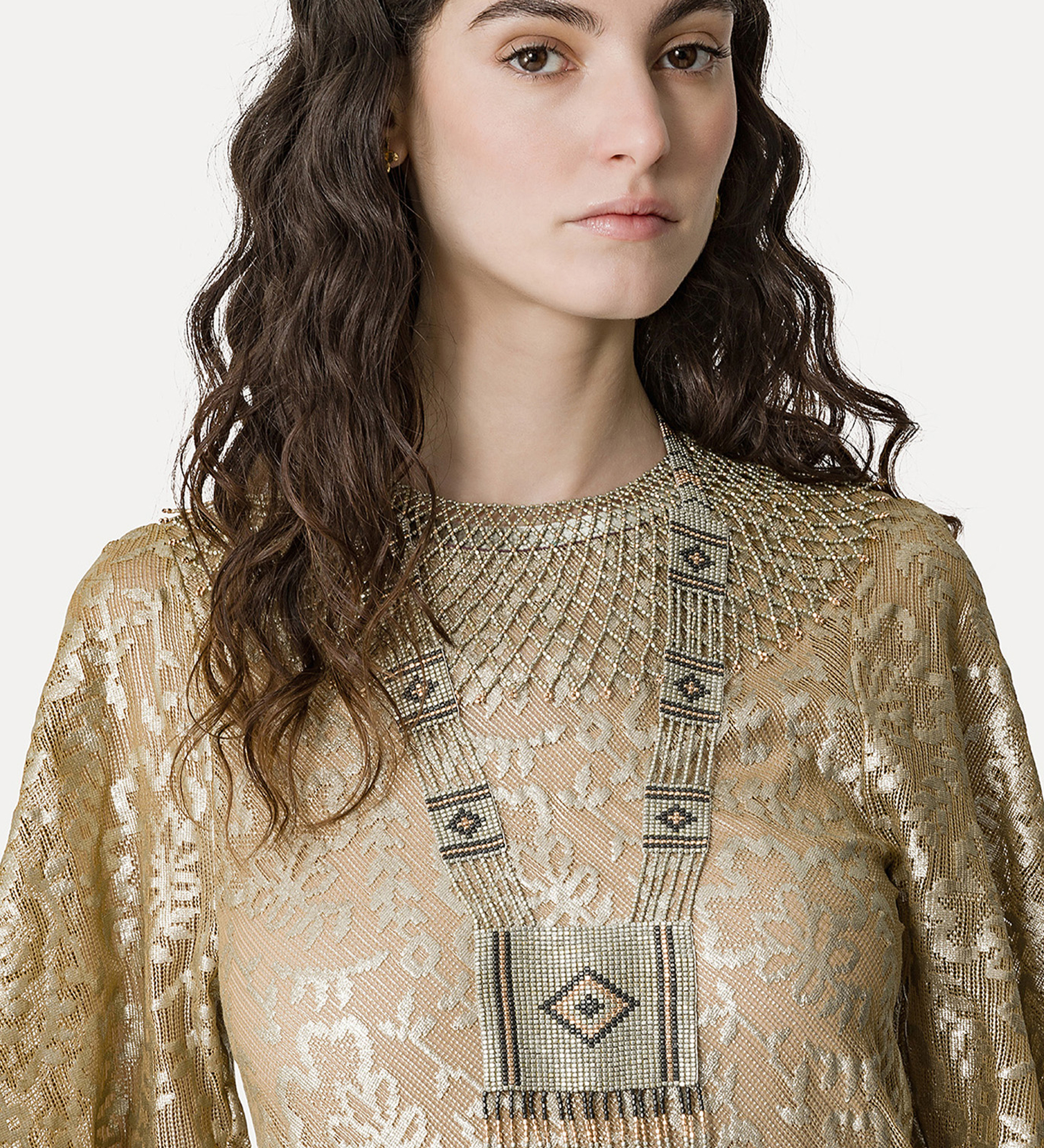 necklace with metallic beading | forte_forte