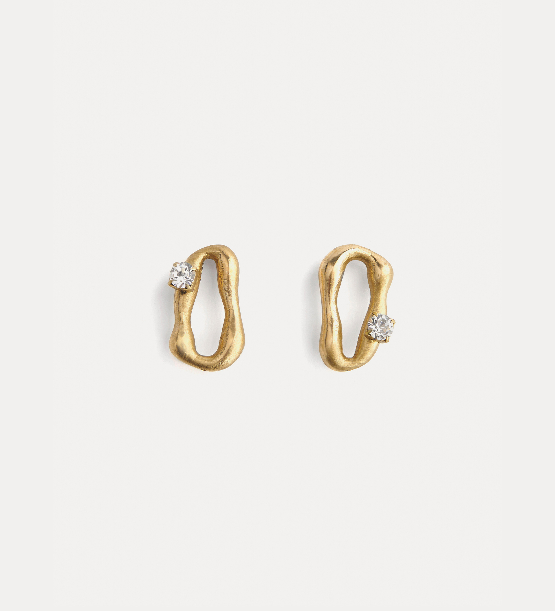 18k–gold–plated sculpture earrings with diamanté detailing | forte_forte