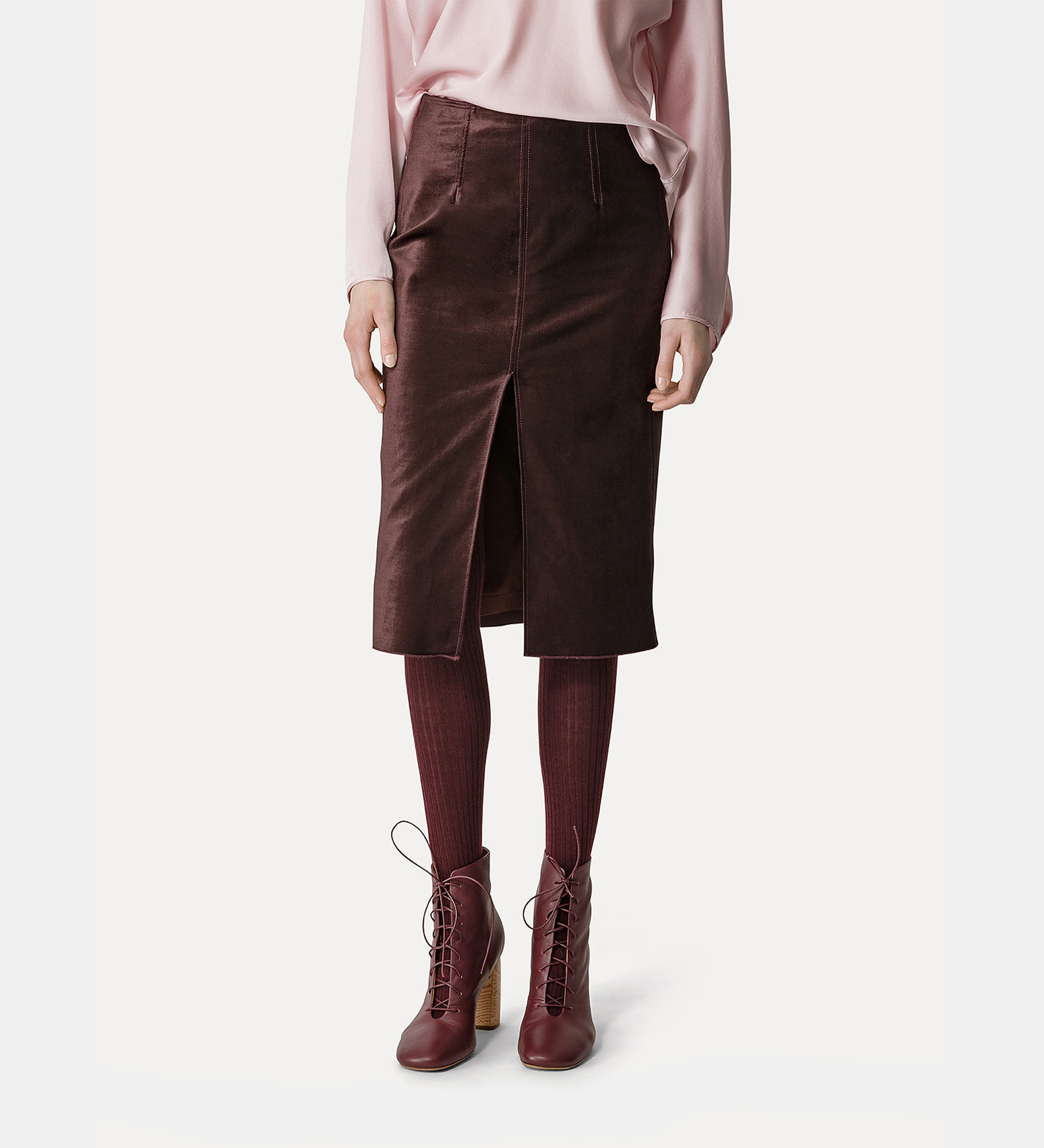 pencil skirt in stretchy velvet | forte_forte