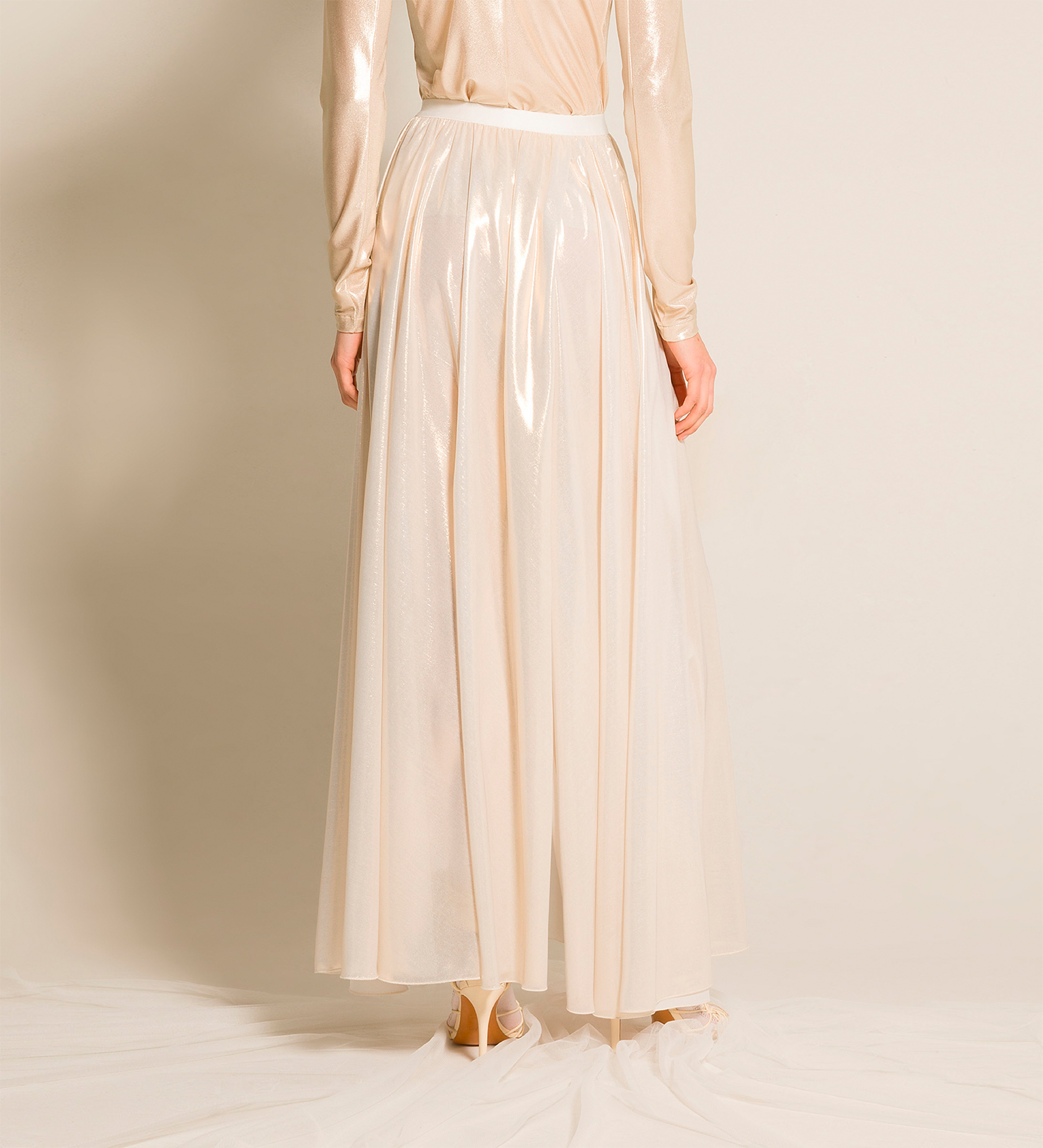 skirt in laminated georgette | forte_forte