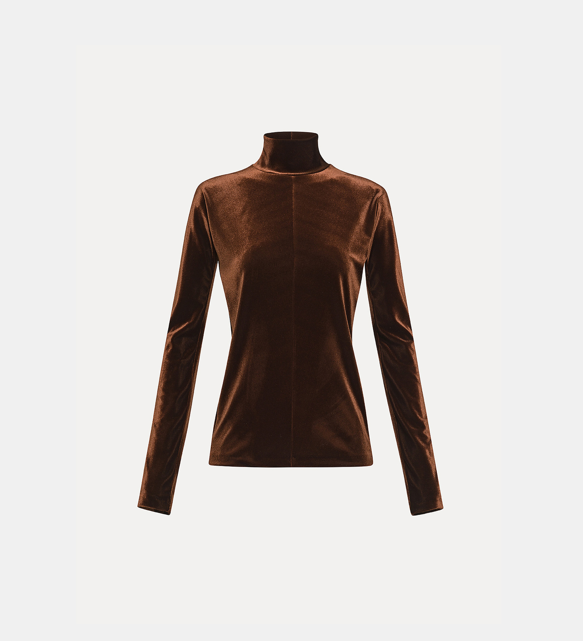 rollneck sweater in stretch velvet | forte_forte