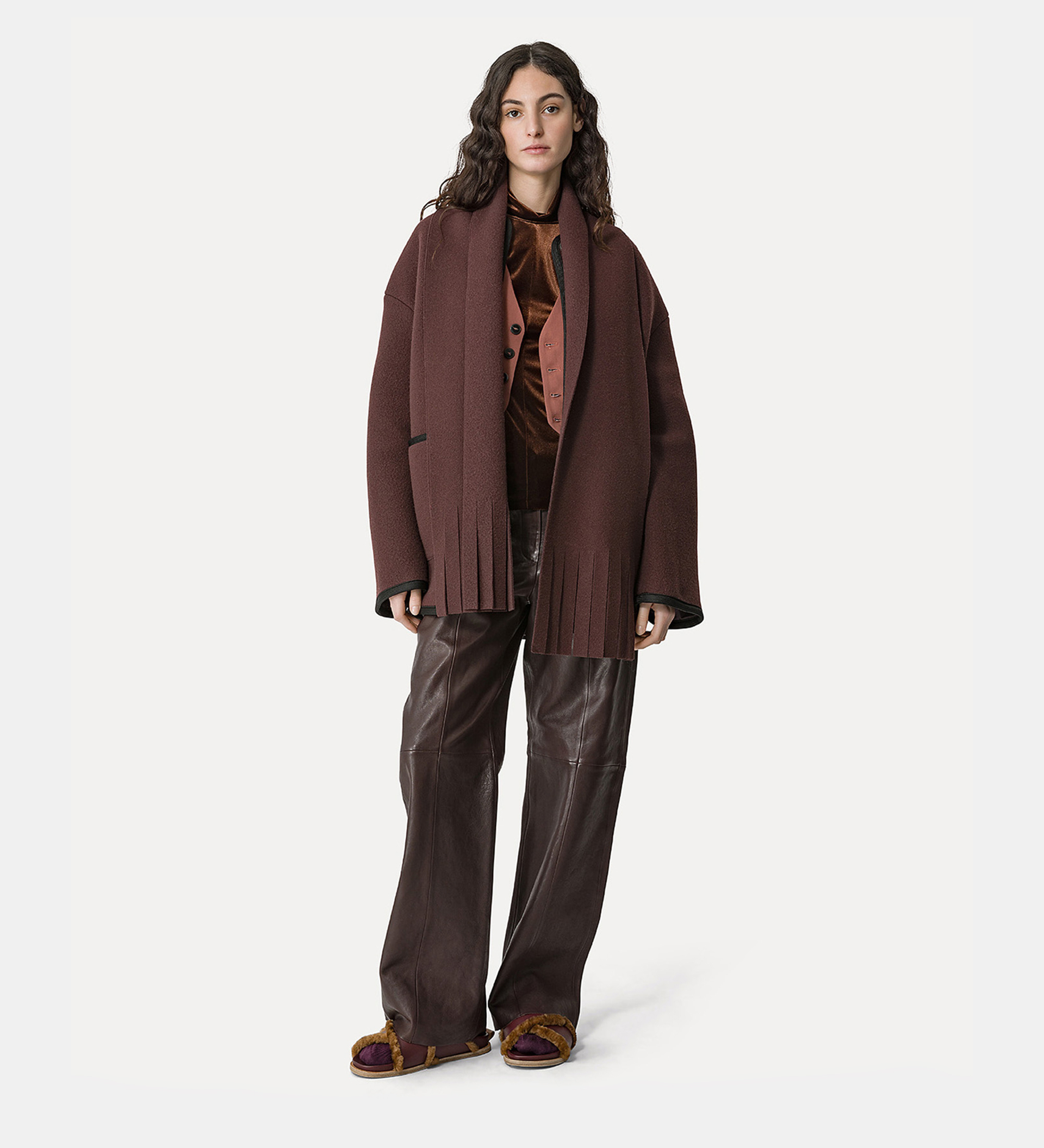 rollneck sweater in stretch velvet | forte_forte