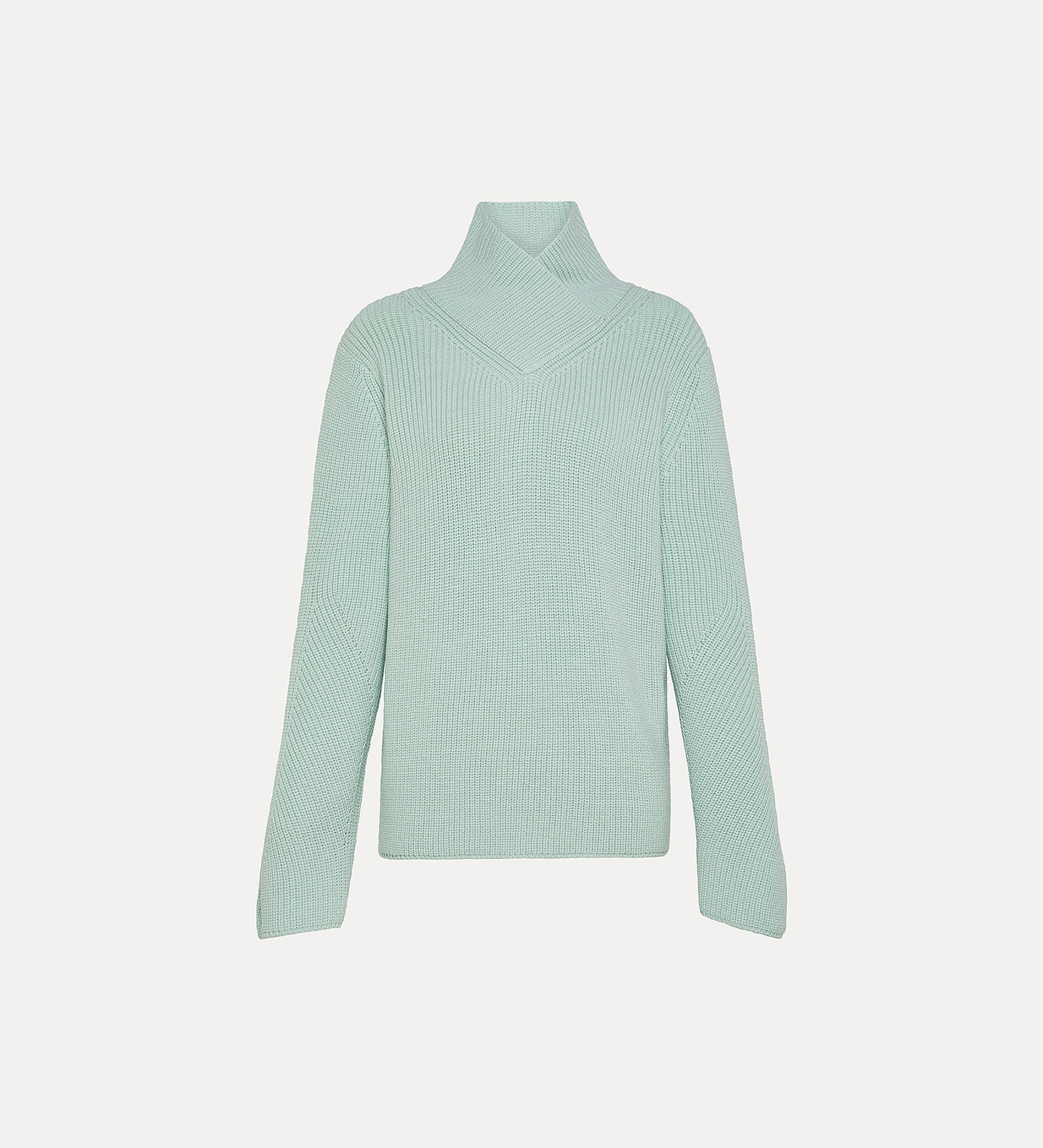 rollneck in stretch merino with a crossover front | forte_forte