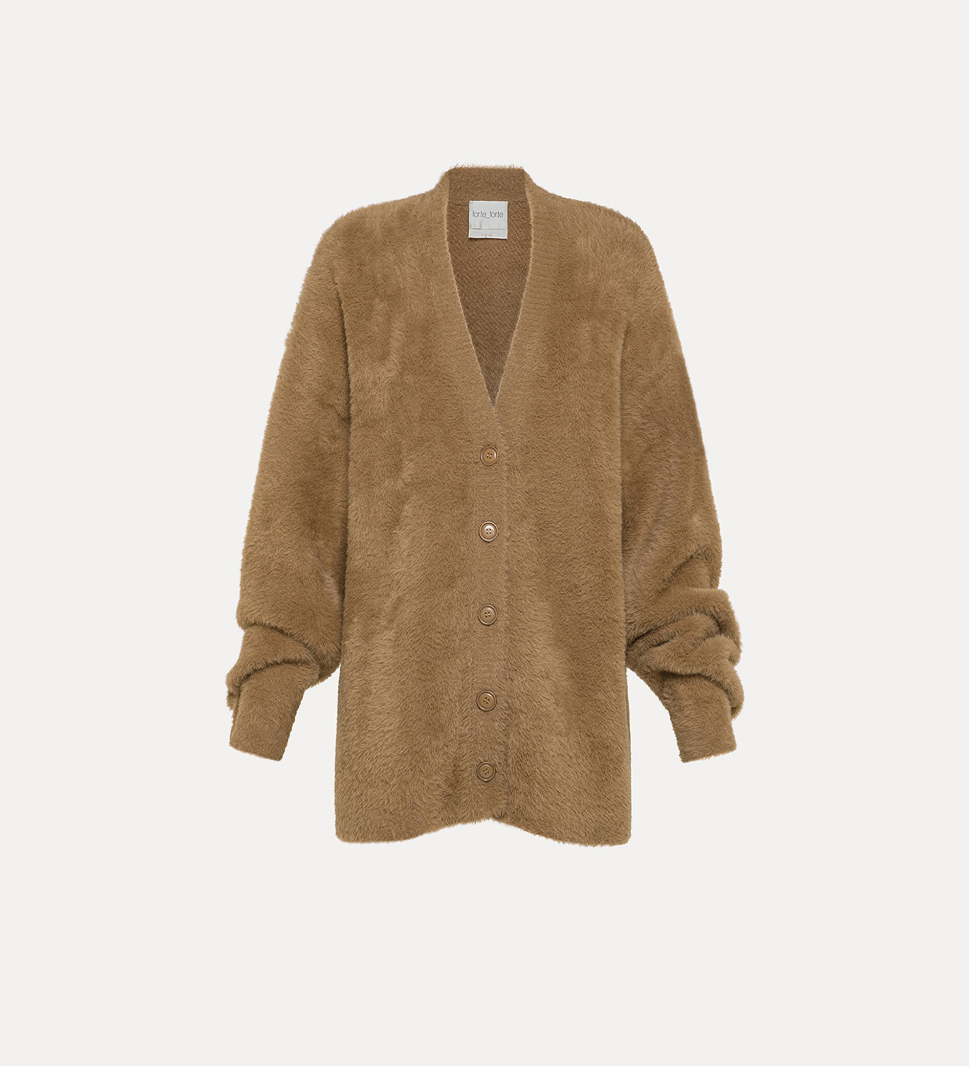 cardigan in velvet–fur–effect yarn | forte_forte