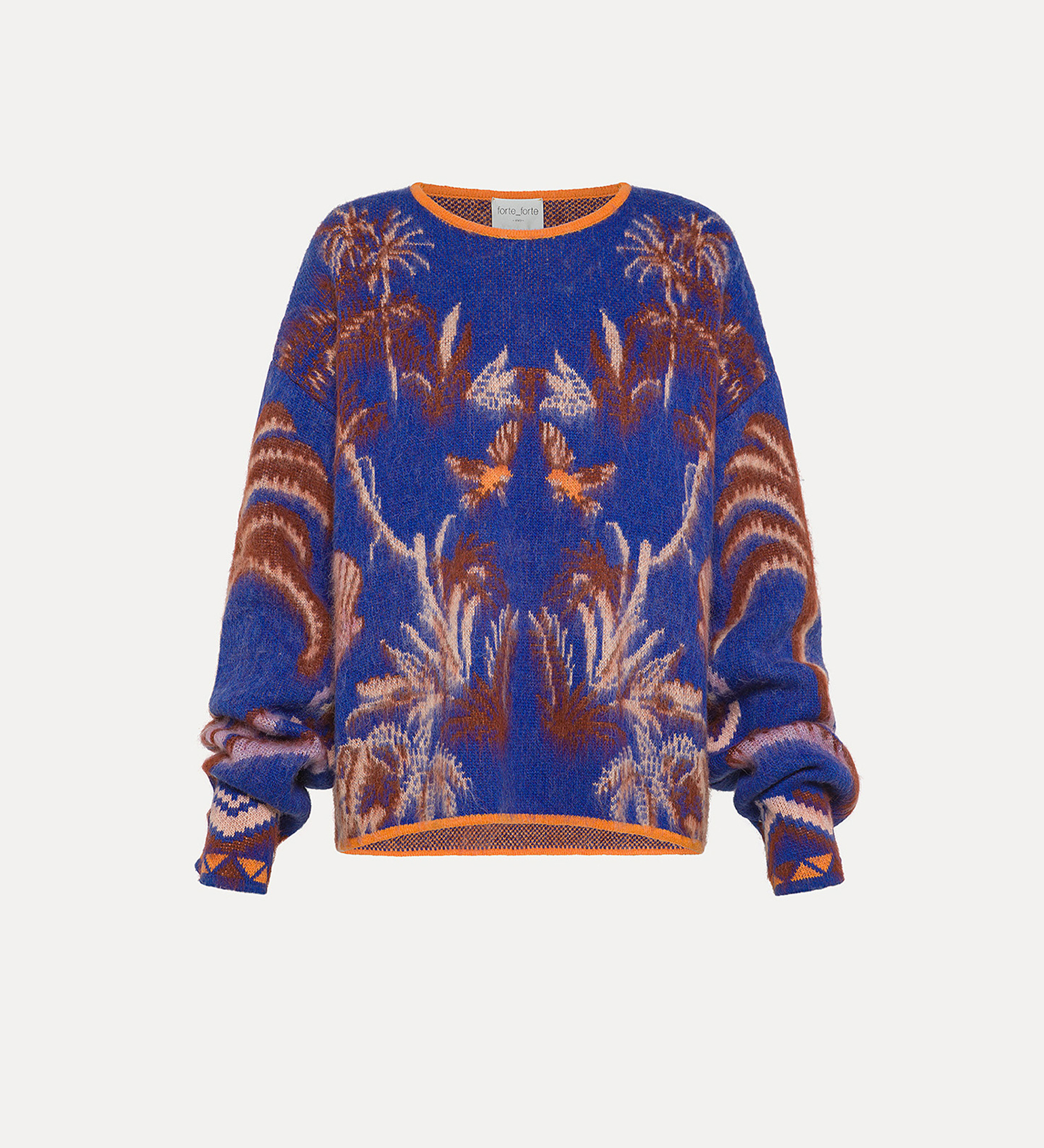 “the sacred forest” jacquard round–neck sweater | forte_forte
