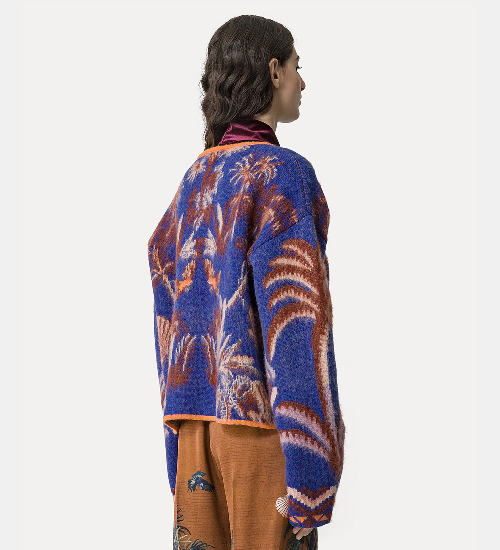 “the sacred forest” jacquard round–neck sweater | forte_forte