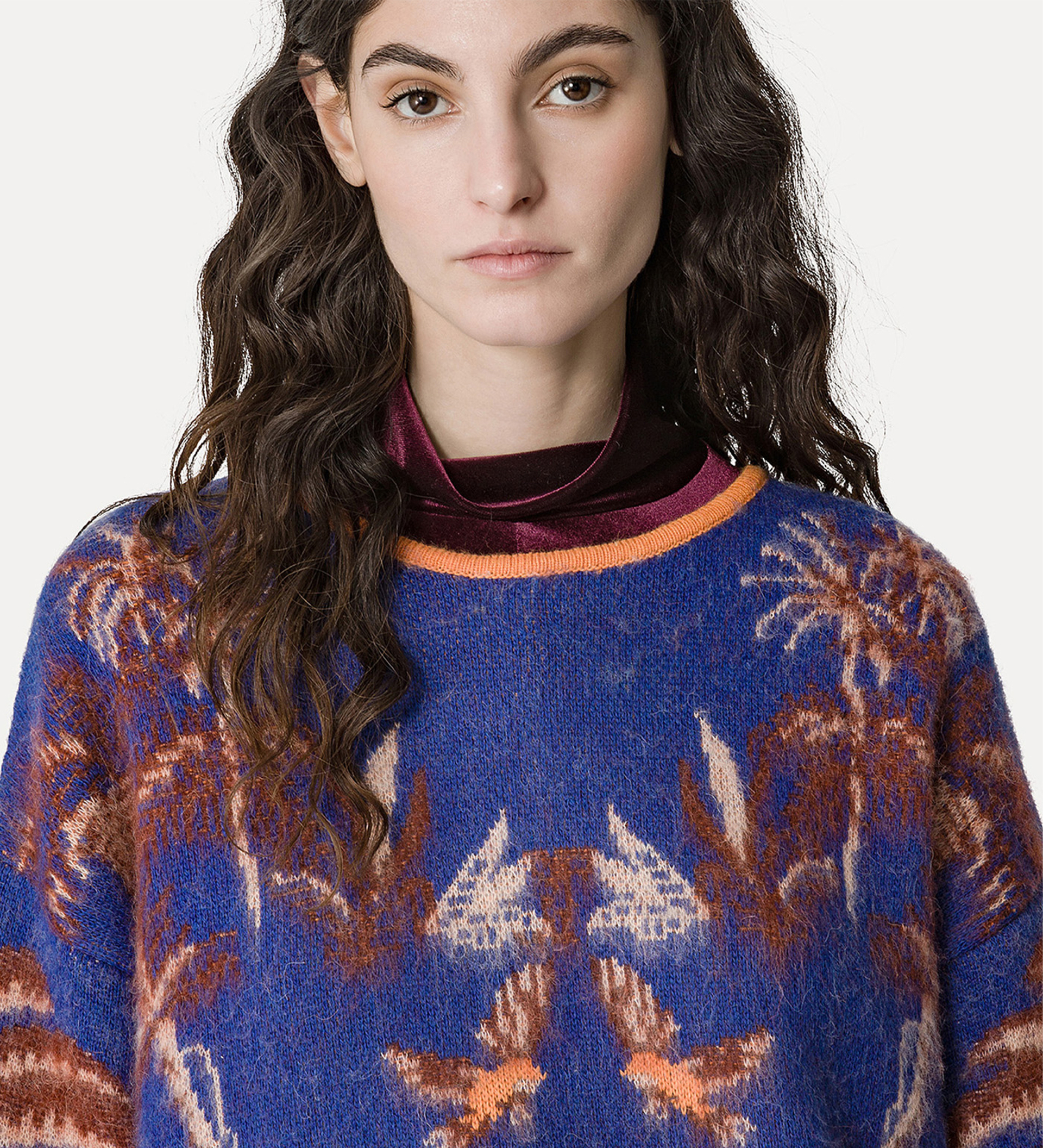 “the sacred forest” jacquard round–neck sweater | forte_forte