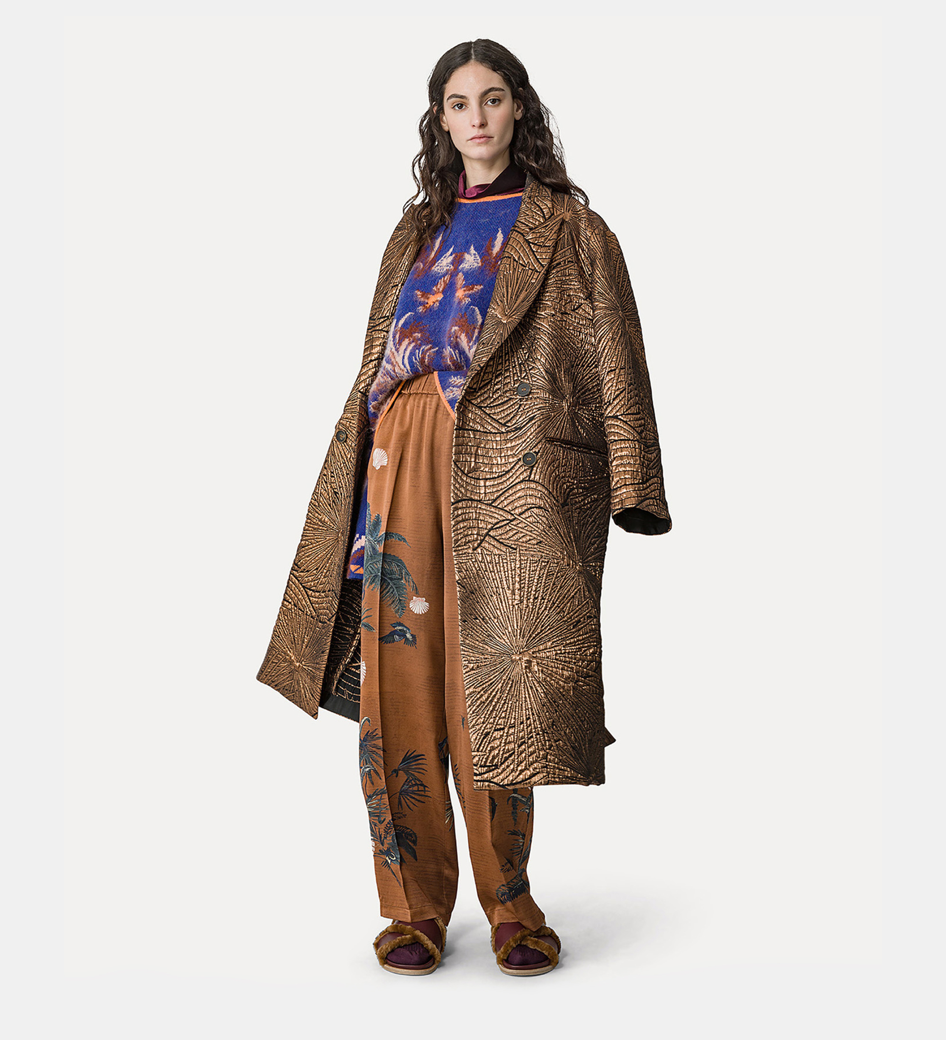 “the sacred forest” jacquard round–neck sweater | forte_forte