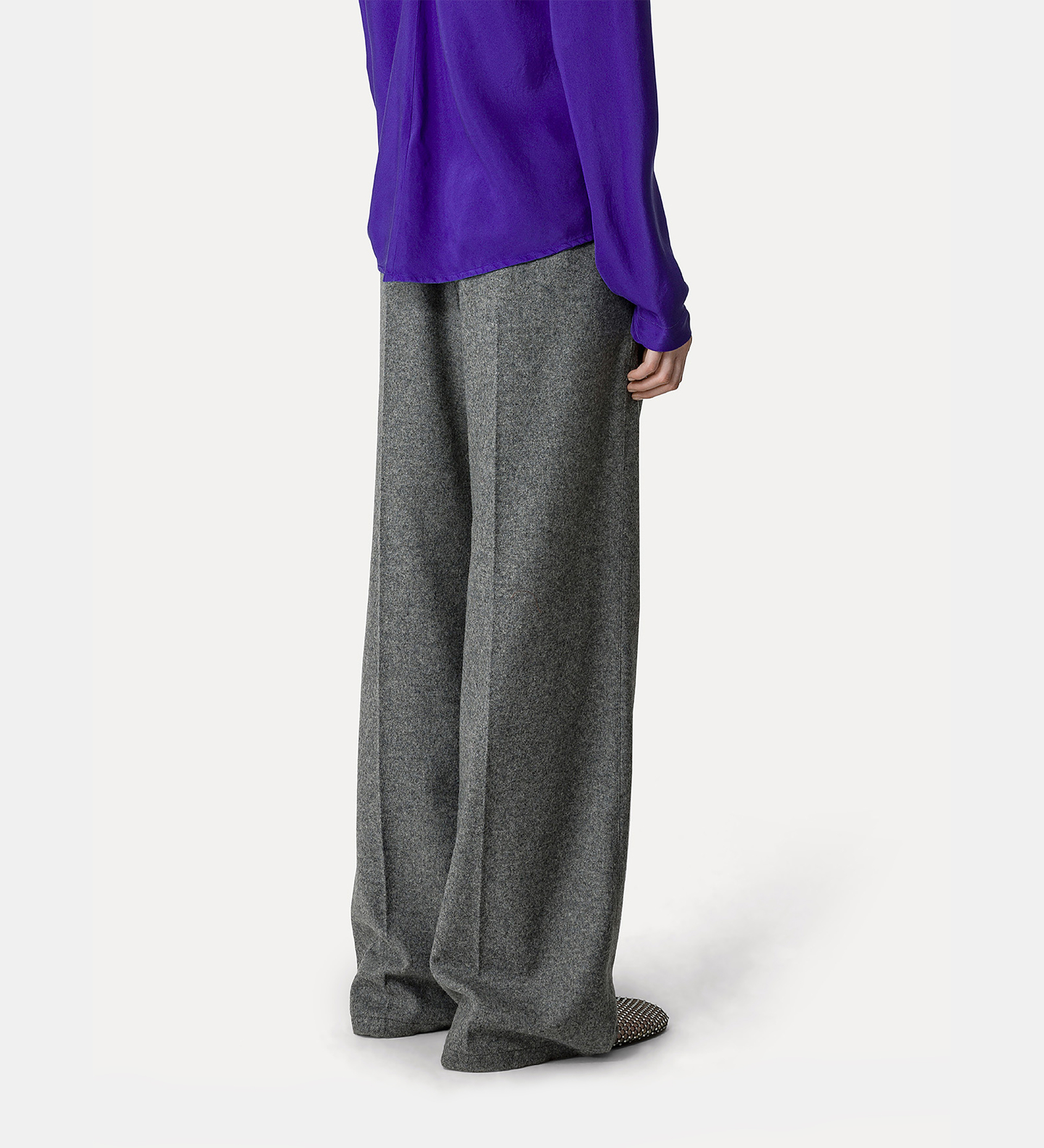 pantalon avec cordon en tissu de laine | forte_forte