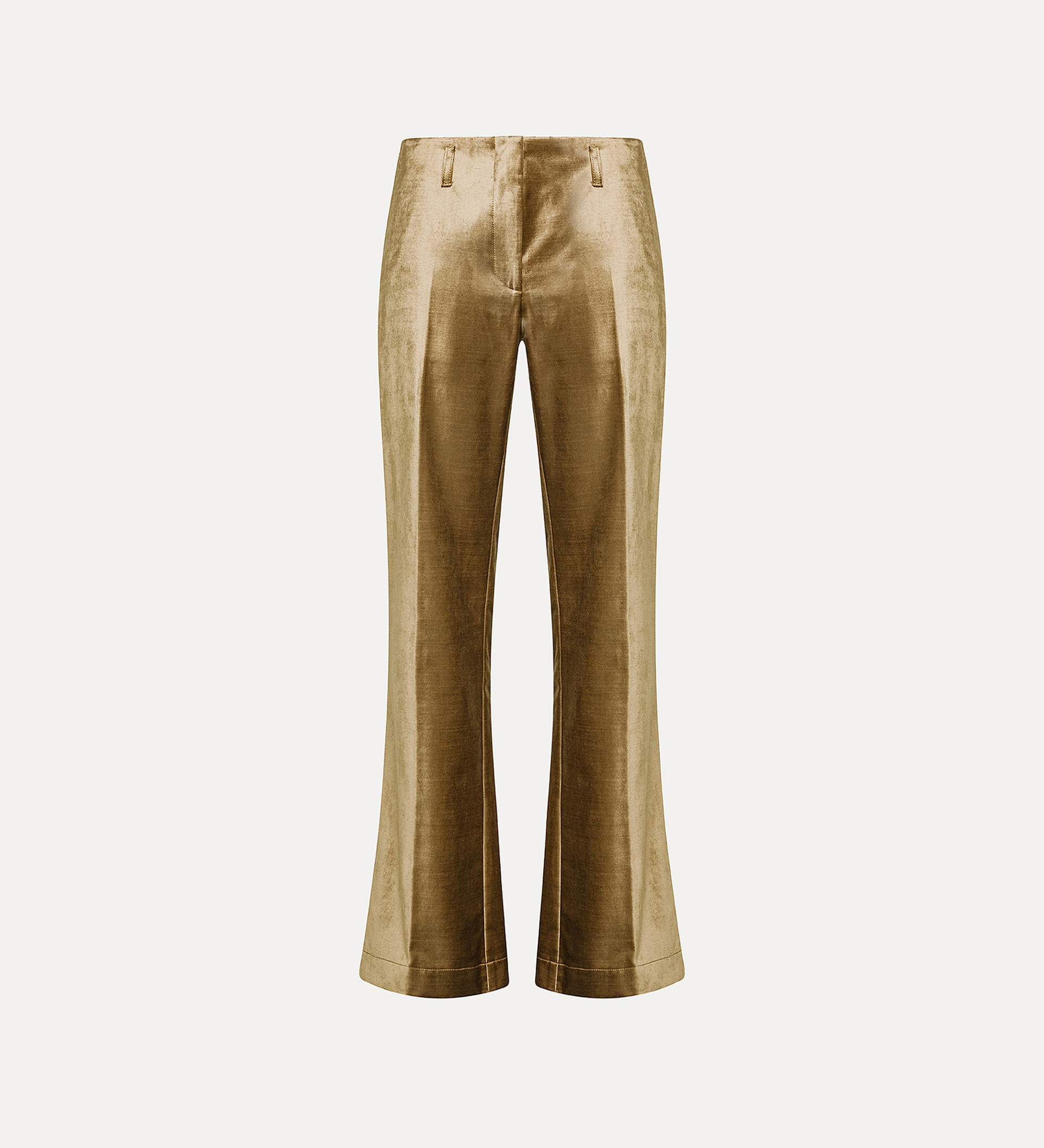 flared trousers in stretchy velvet | forte_forte