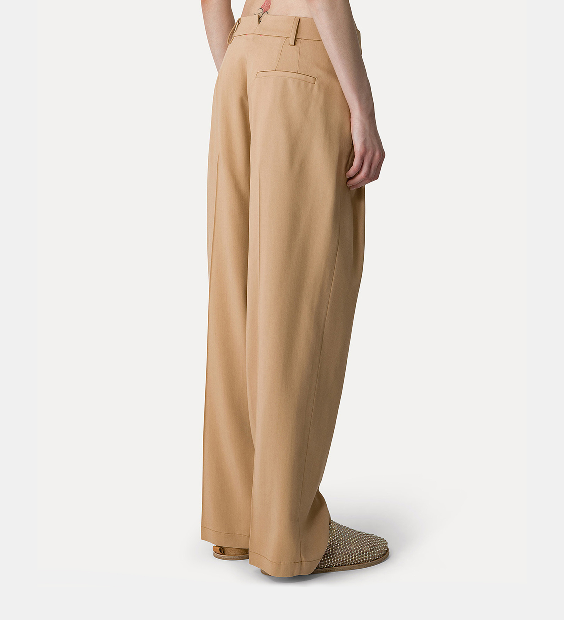 pleated trousers in viscose and wool twill | forte_forte