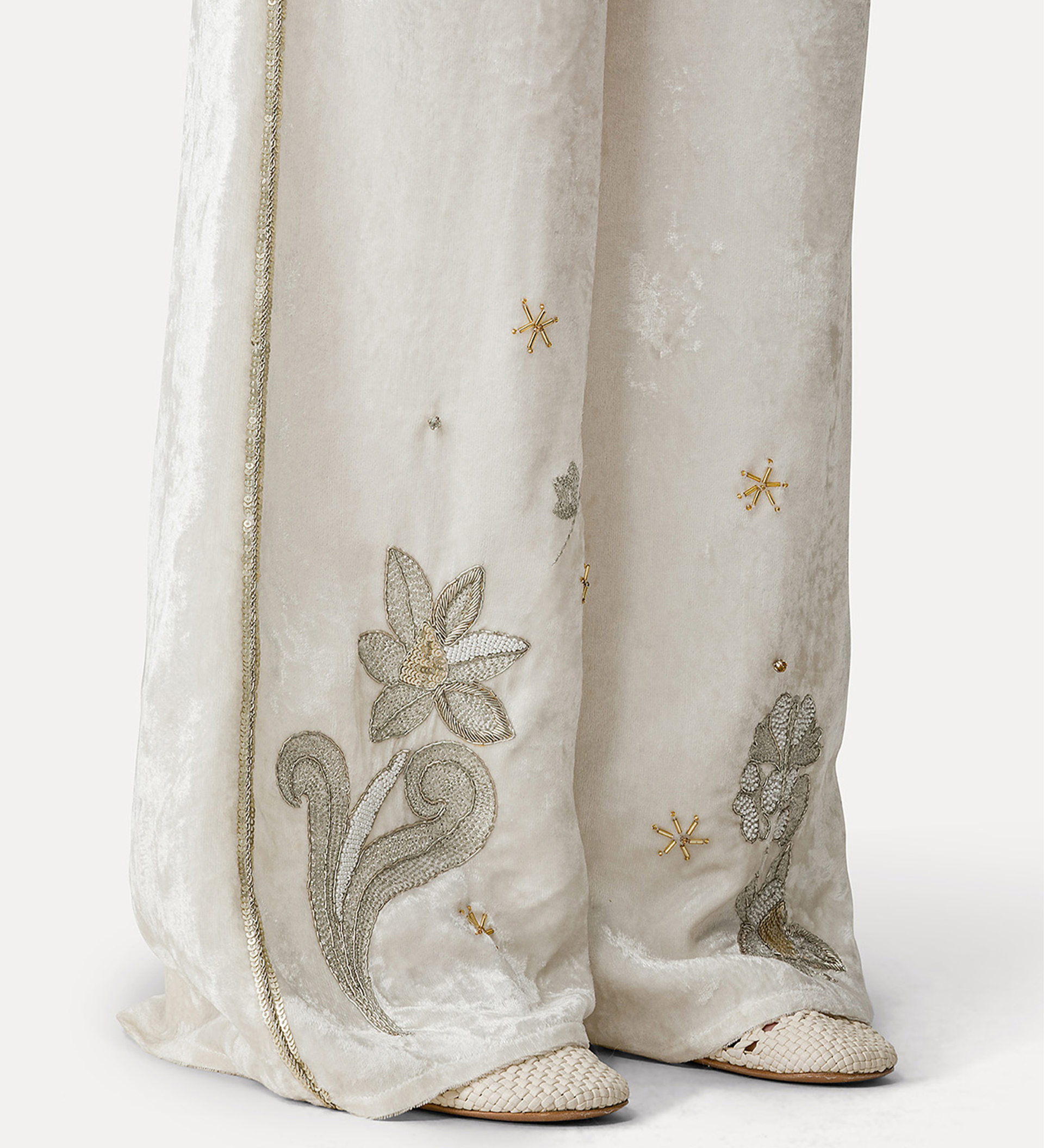 “frangipane gardens” velvet pyjama pants | forte_forte