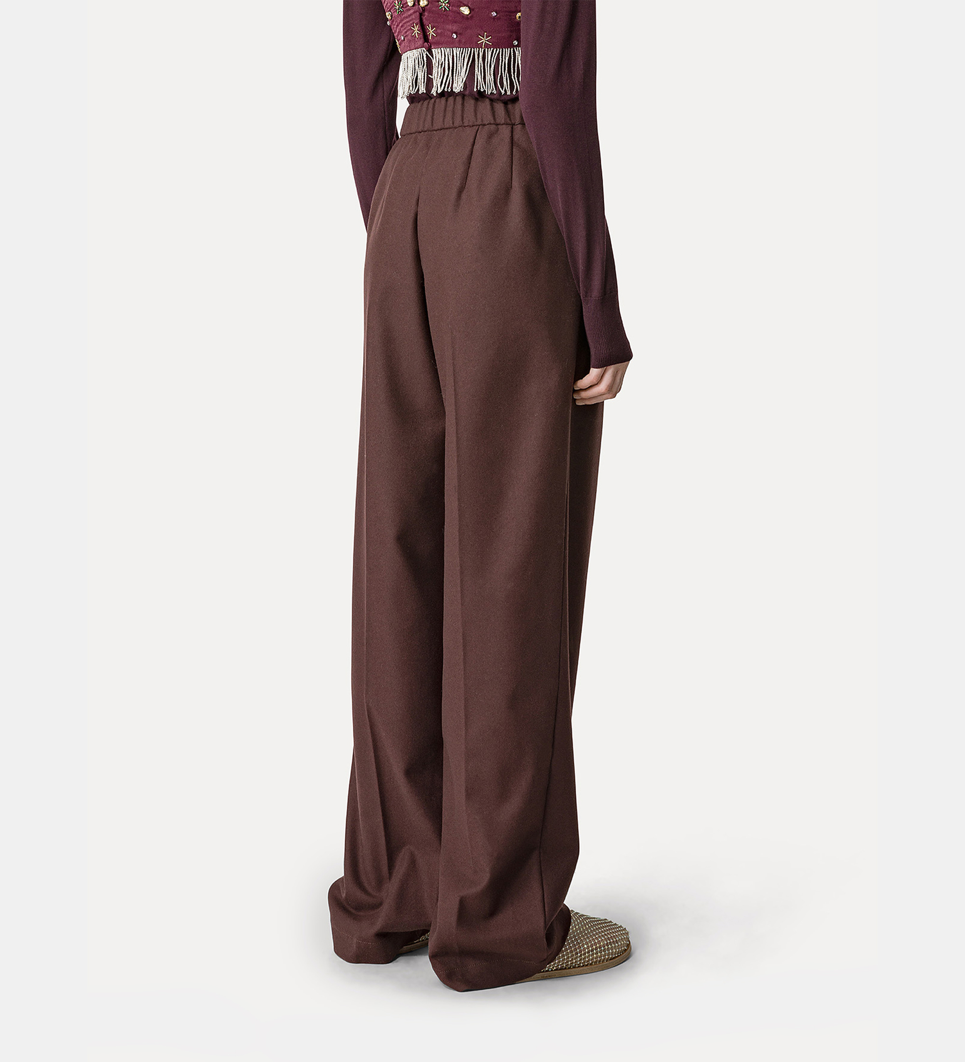 high–rise trousers in wool cloth | forte_forte