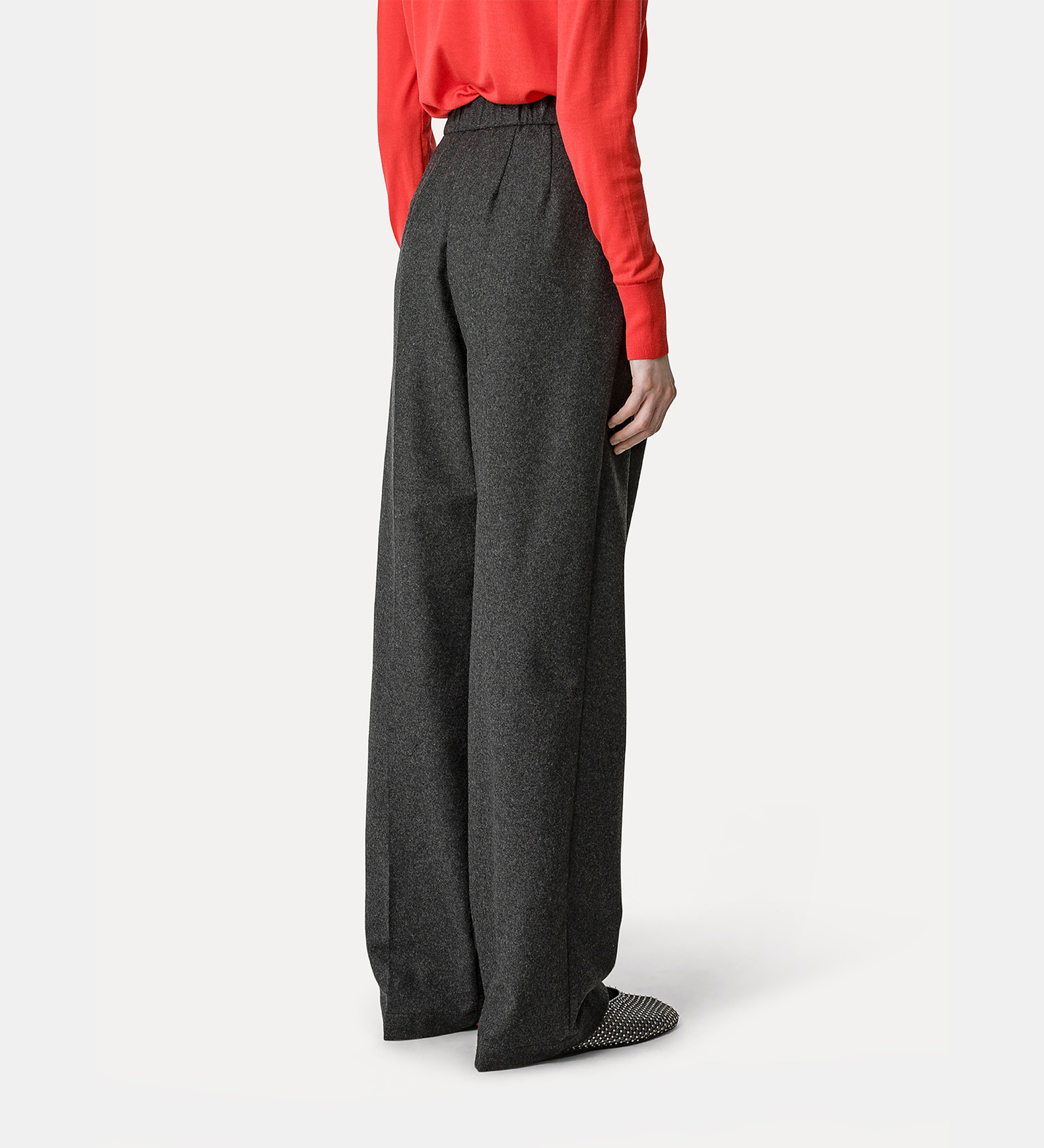 high–rise trousers in wool cloth | forte_forte