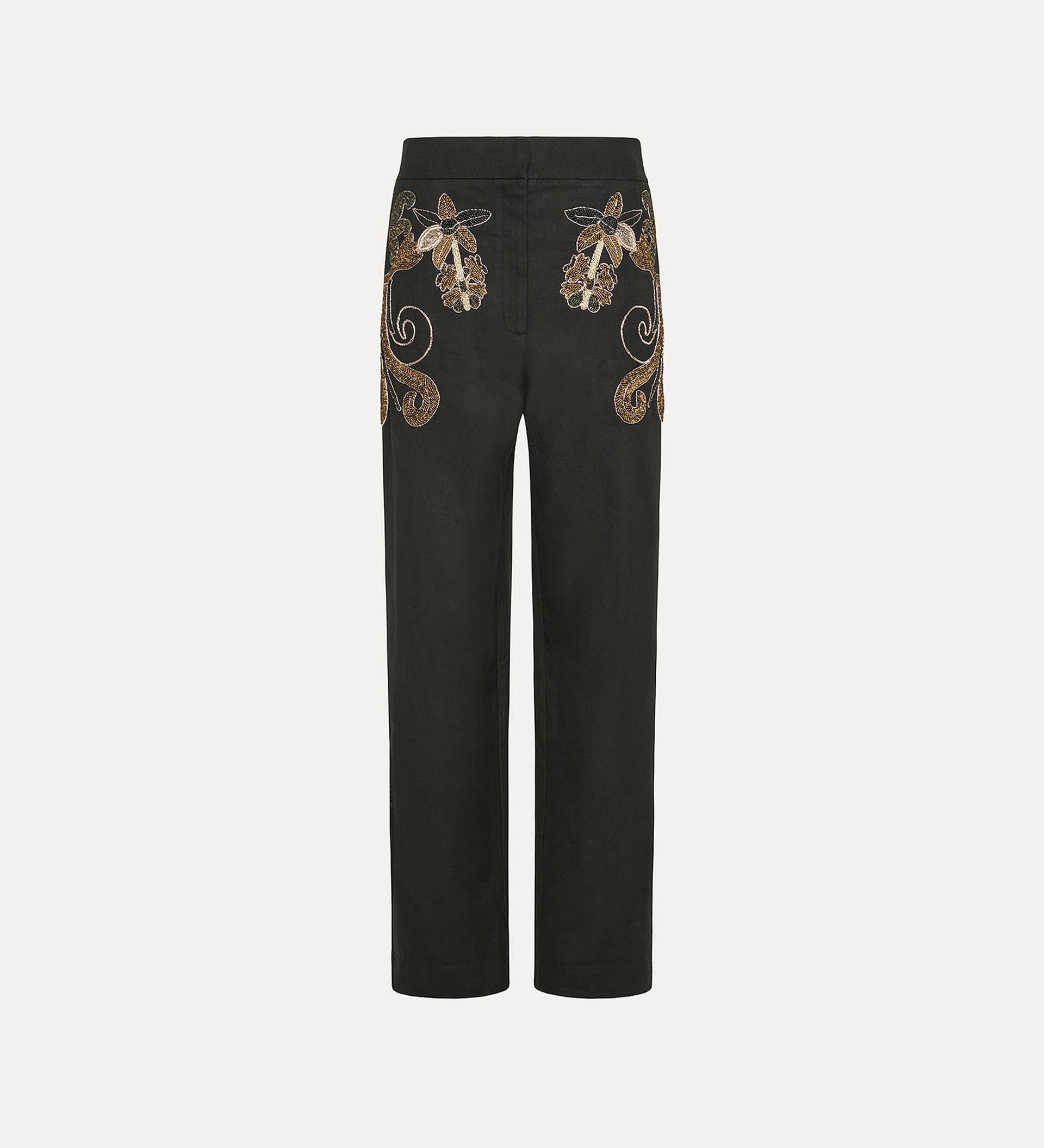 “frangipane gardens” trousers in twilled cotton and wool | forte_forte