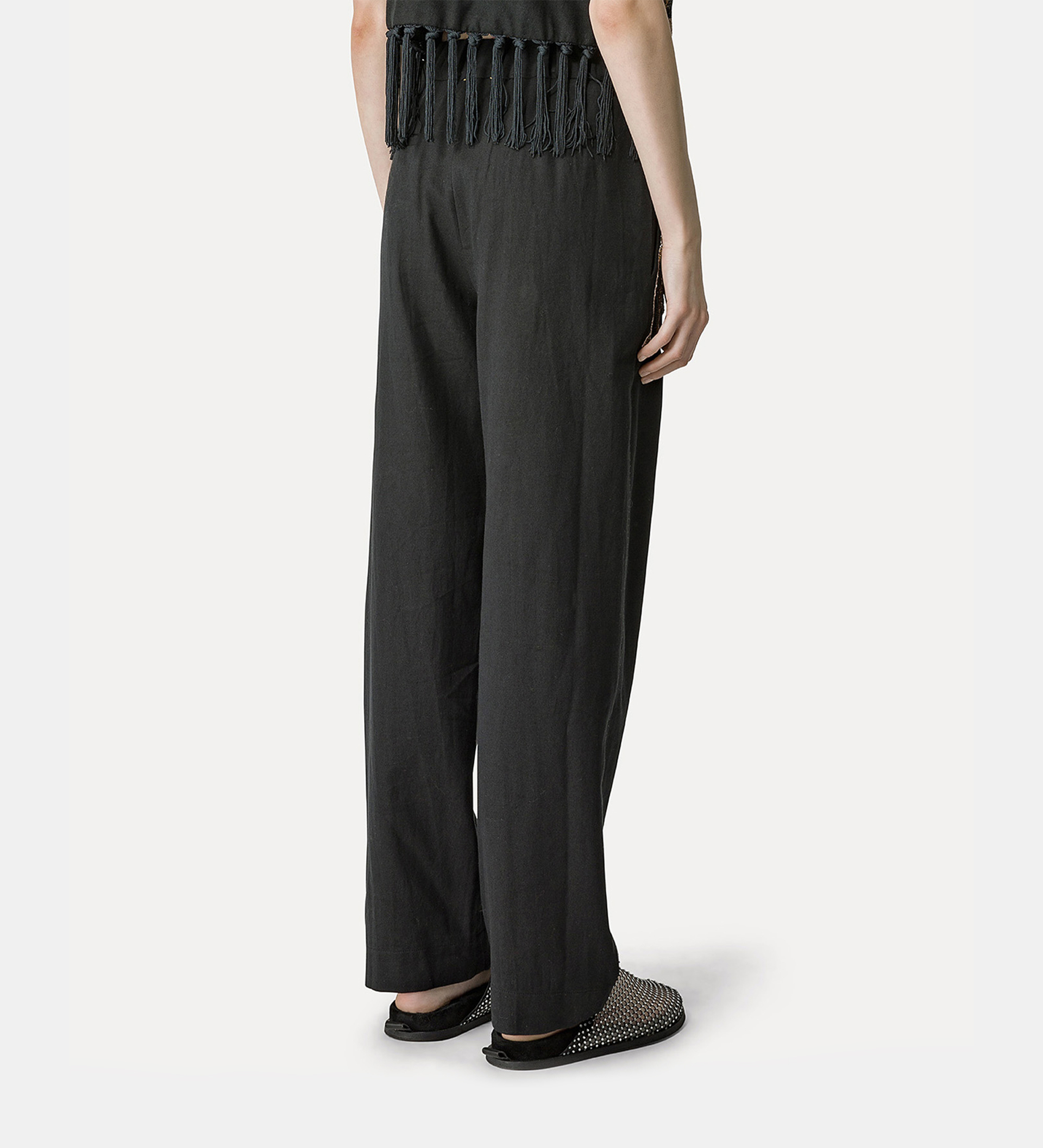 “frangipane gardens” trousers in twilled cotton and wool | forte_forte