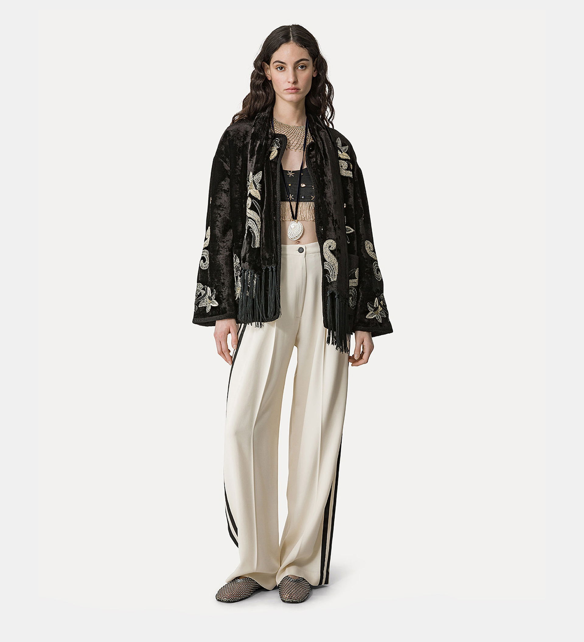 pleated pants in stretch crêpe cady | forte_forte