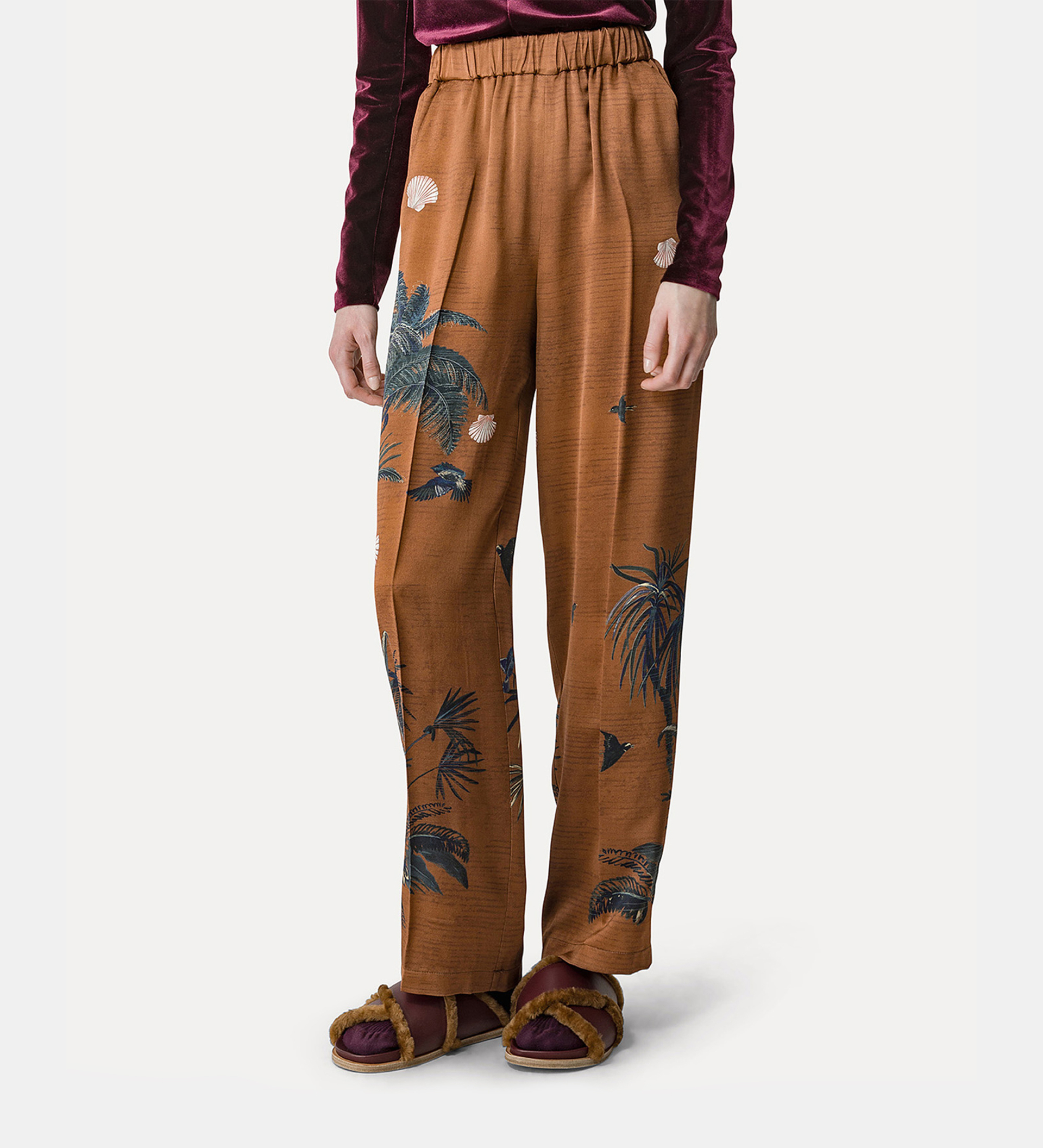 “sacred forest” trousers in satin envers | forte_forte
